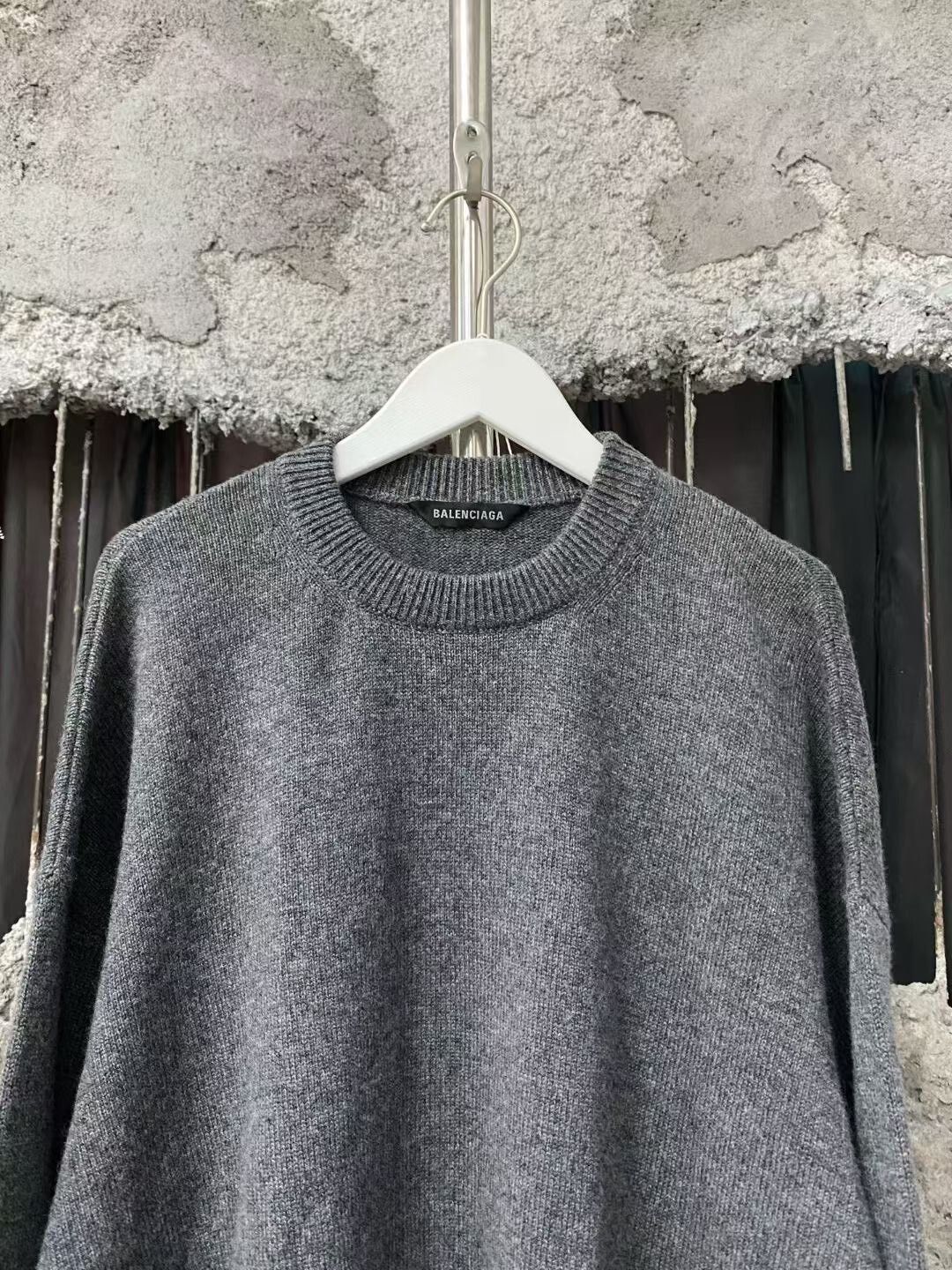 Balenciaga gray embroidered logo sweater by Balenciaga Size US XS / EU 42 / 0 - 4 Thumbnail