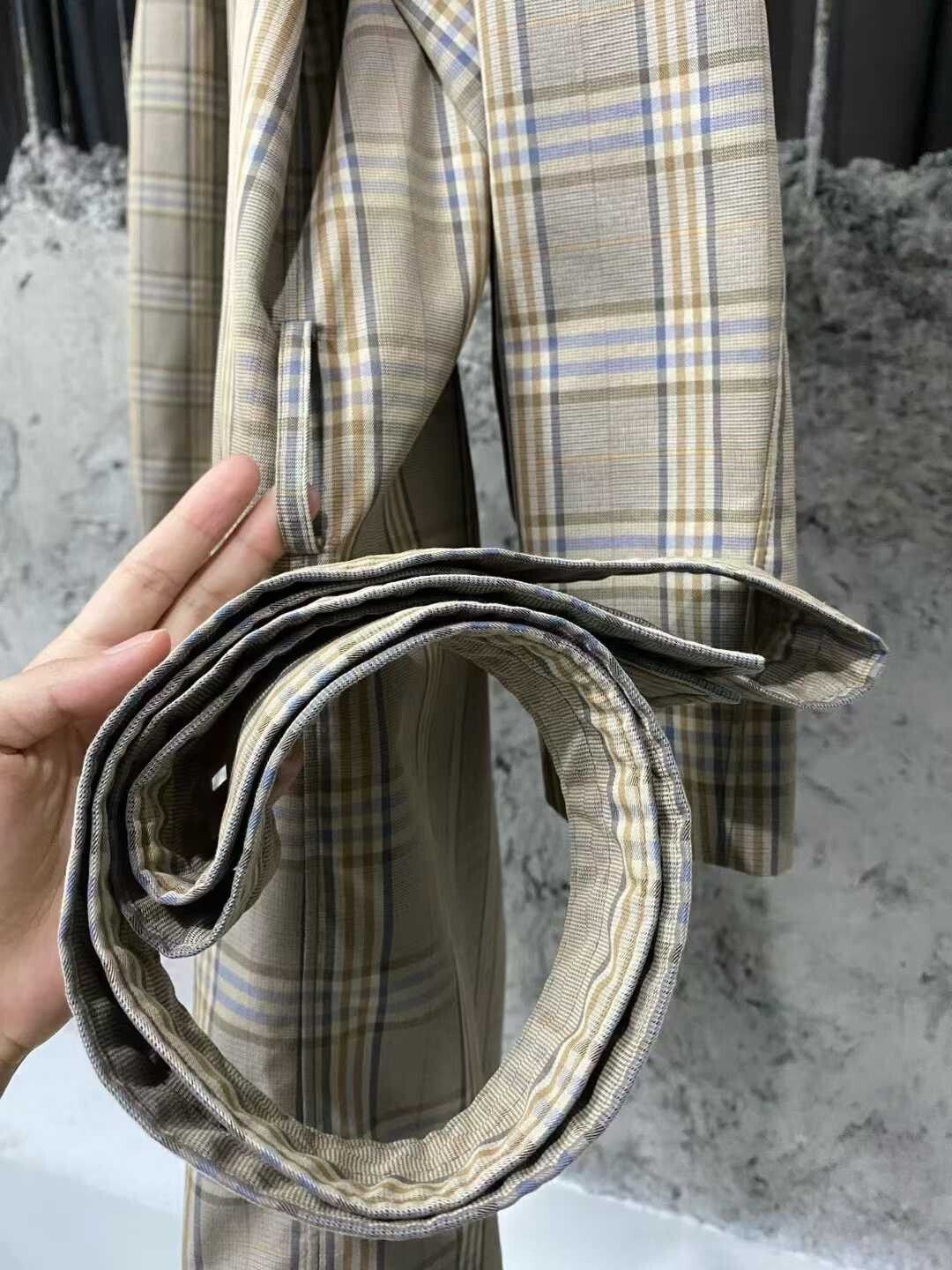 Lemaire Plaid Overcoat in Size Small