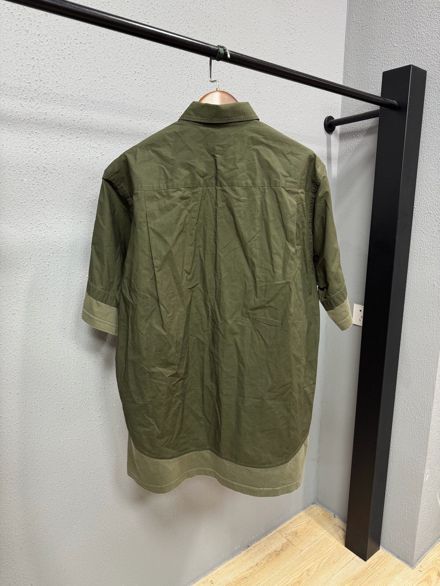 military green panel shirt by balenciaga