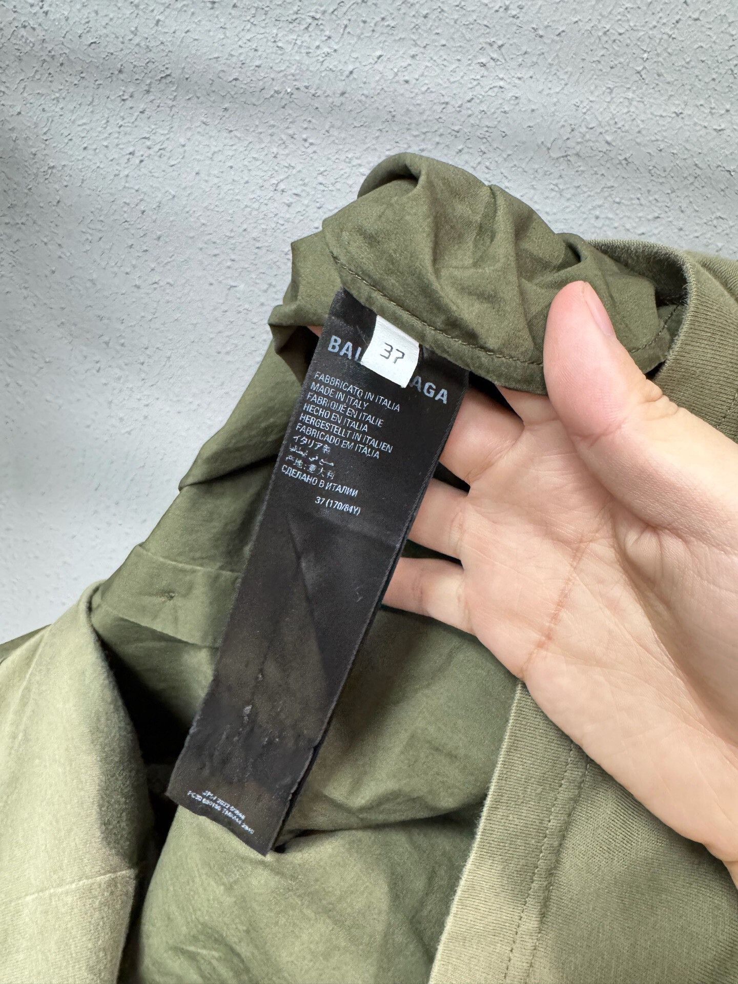 military green panel shirt by balenciaga