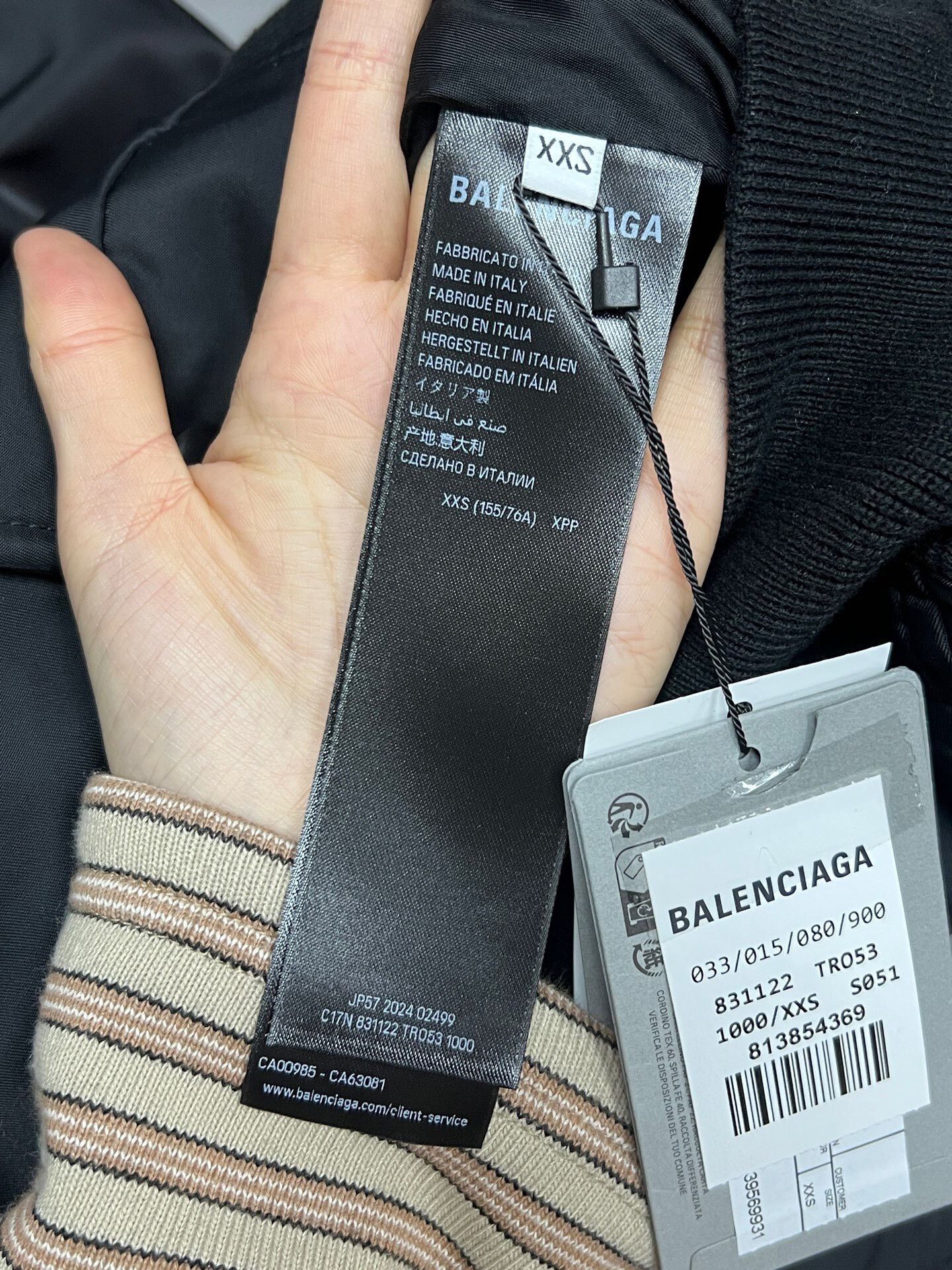 Balenciaga Balenciaga Black Bomber Jacket with Logo Size US XXS / EU 40 - 4 Thumbnail