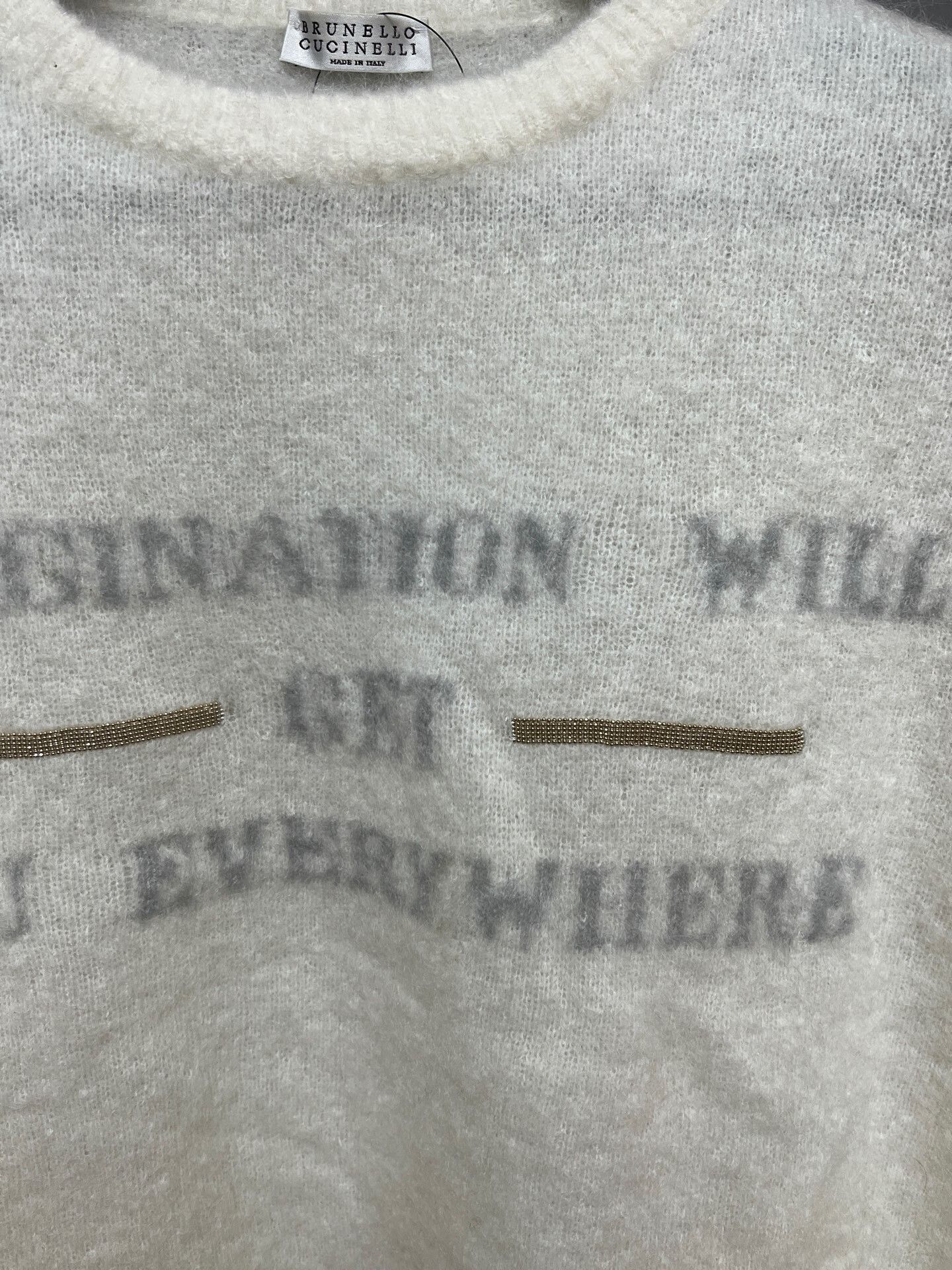 Brunello Cucinelli white cashmere sweater by brunello cucinelli Size S / US 4 / IT 40 - 3 Thumbnail