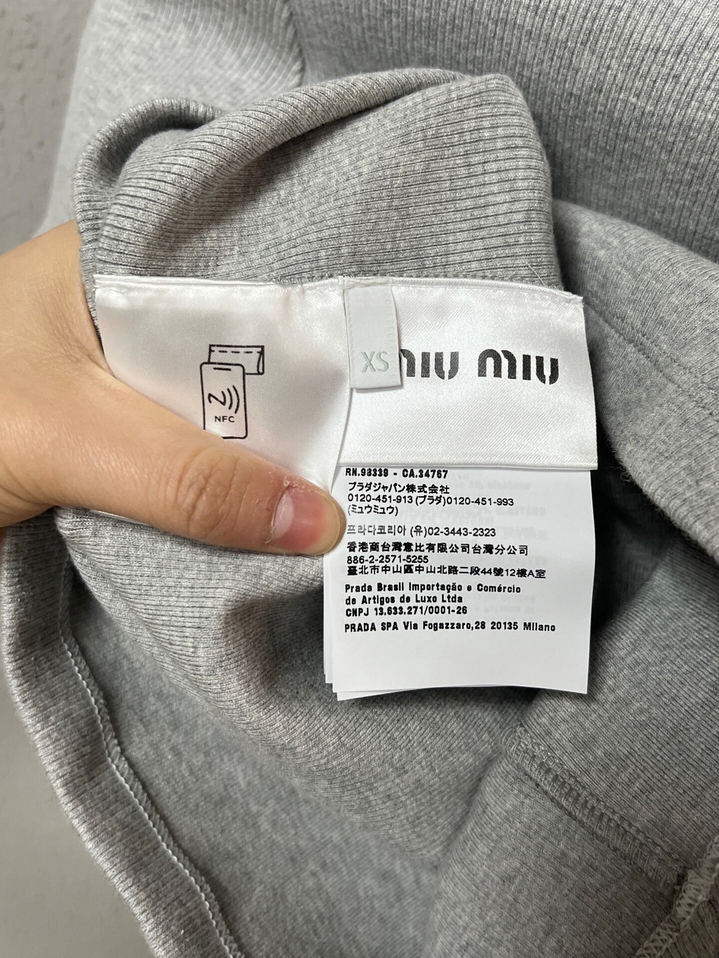 Miu Miu gray lace knitted short sleeve top Size XS / US 0-2 / IT 36-38 - 4 Thumbnail
