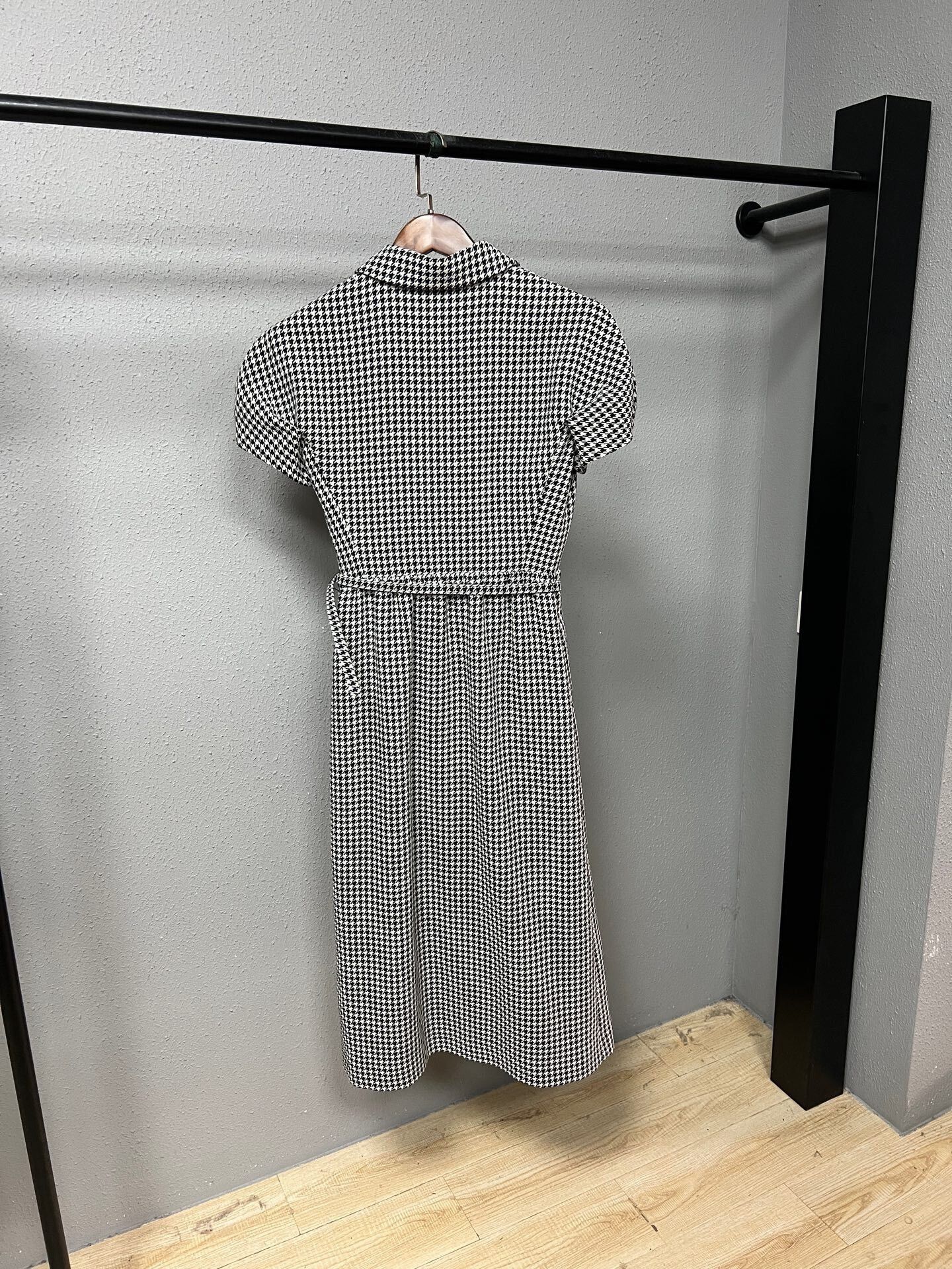 Dior black and white houndstooth puff sleeve dress Size S / US 4 / IT 40 - 2 Thumbnail