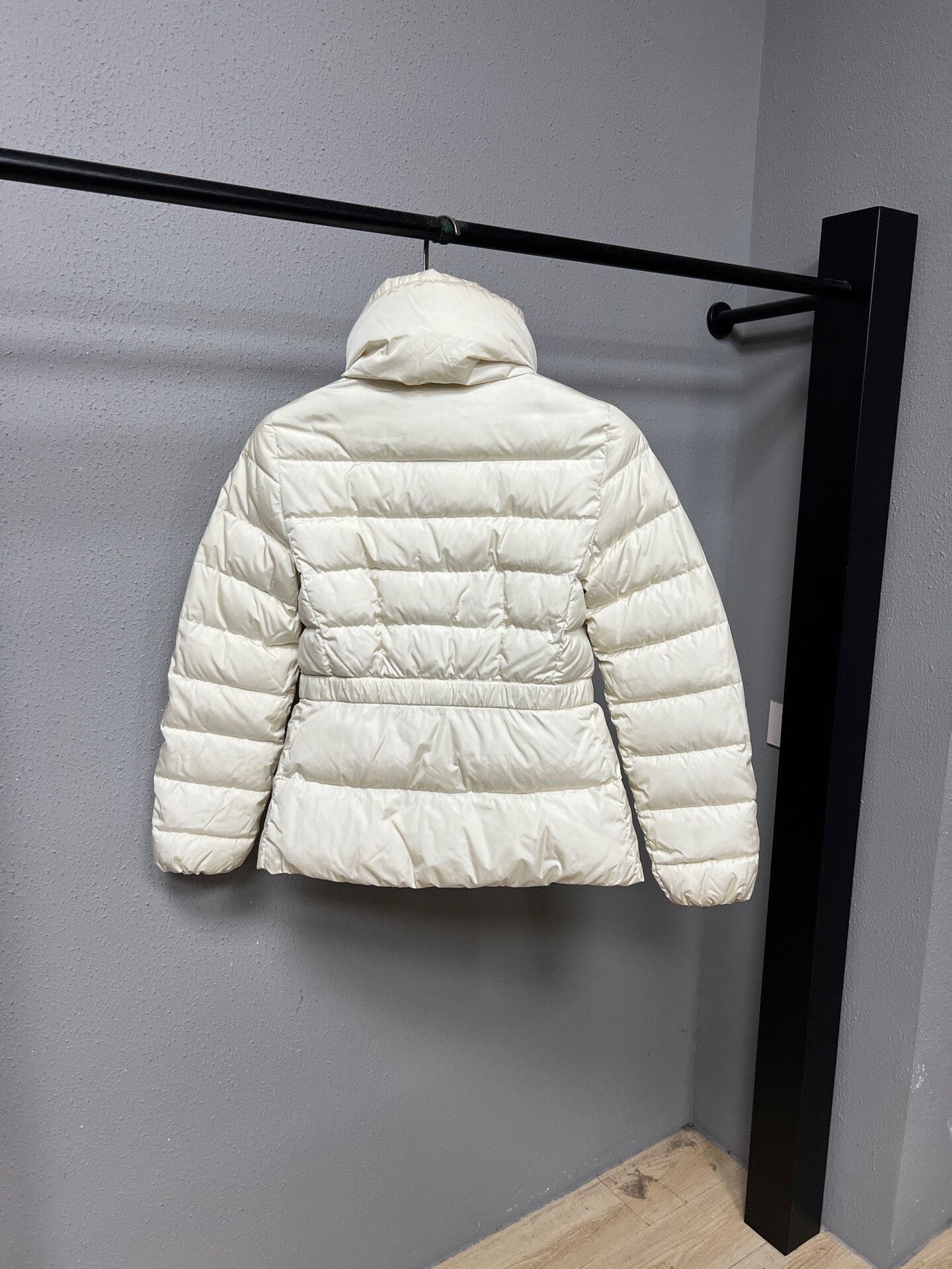 Moncler cream belted down jacket by moncler Size S / US 4 / IT 40 - 2 Thumbnail