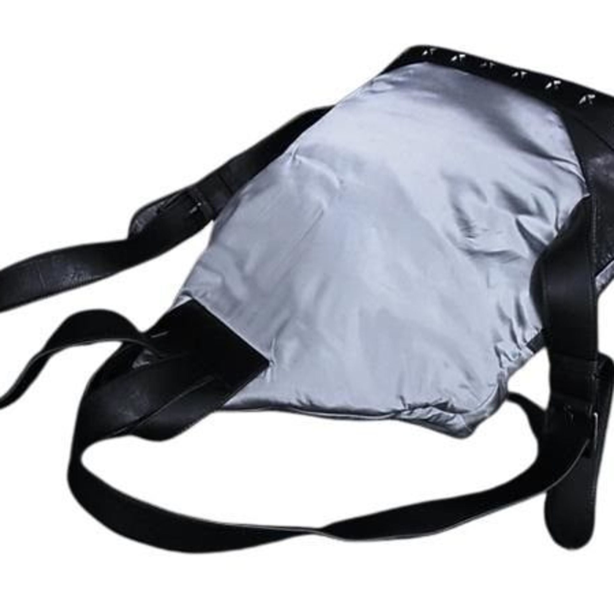 Jimmy Choo JIMMY CHOO Fitzroy Backpack in Silver and Black Nylon Leather with Star Studs for Men Women Size ONE SIZE - 4 Thumbnail