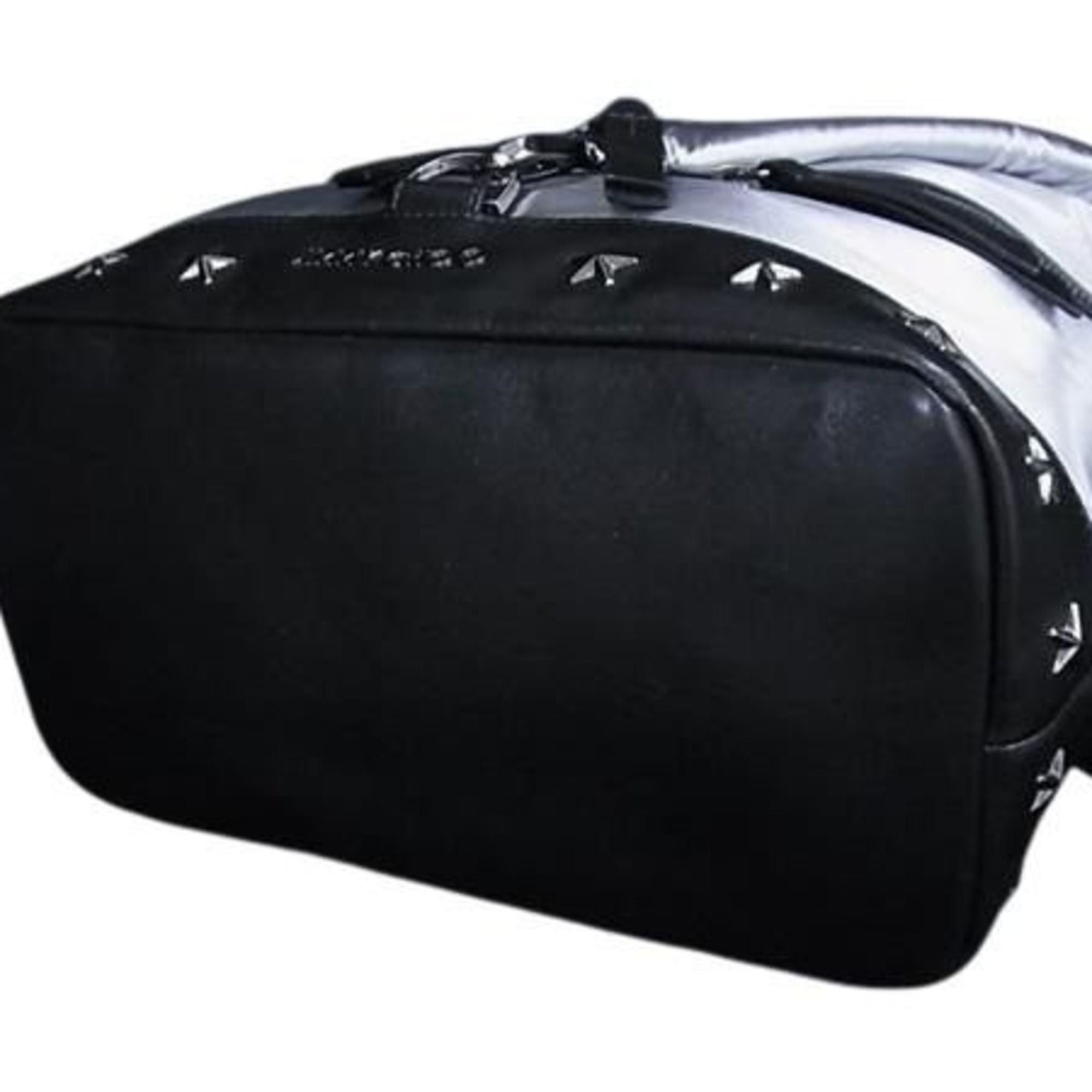 Jimmy Choo JIMMY CHOO Fitzroy Backpack in Silver and Black Nylon Leather with Star Studs for Men Women Size ONE SIZE - 5 Thumbnail
