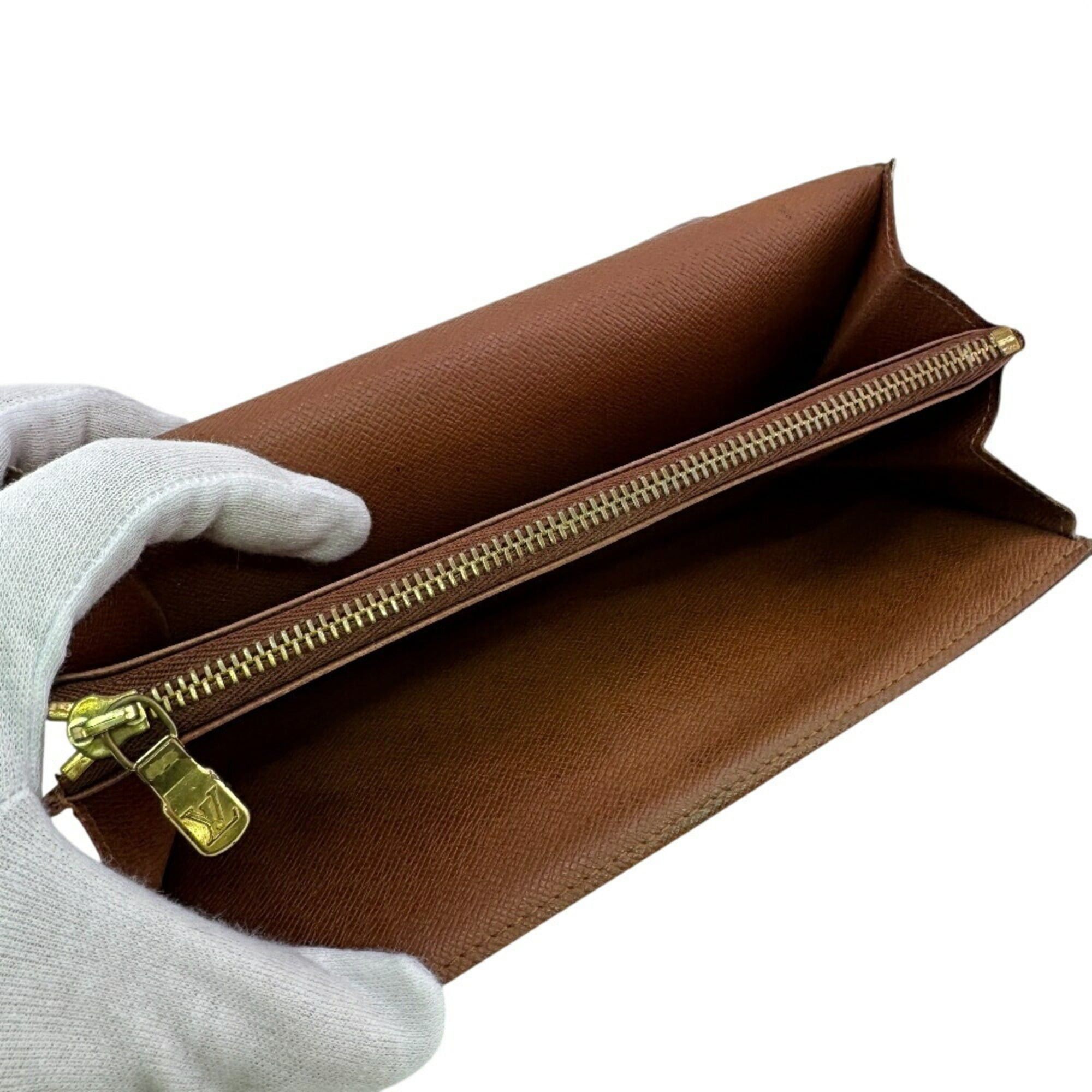 LOUIS VUITTON M61725 Porte Monnaie Credit Monogram Long Wallet 