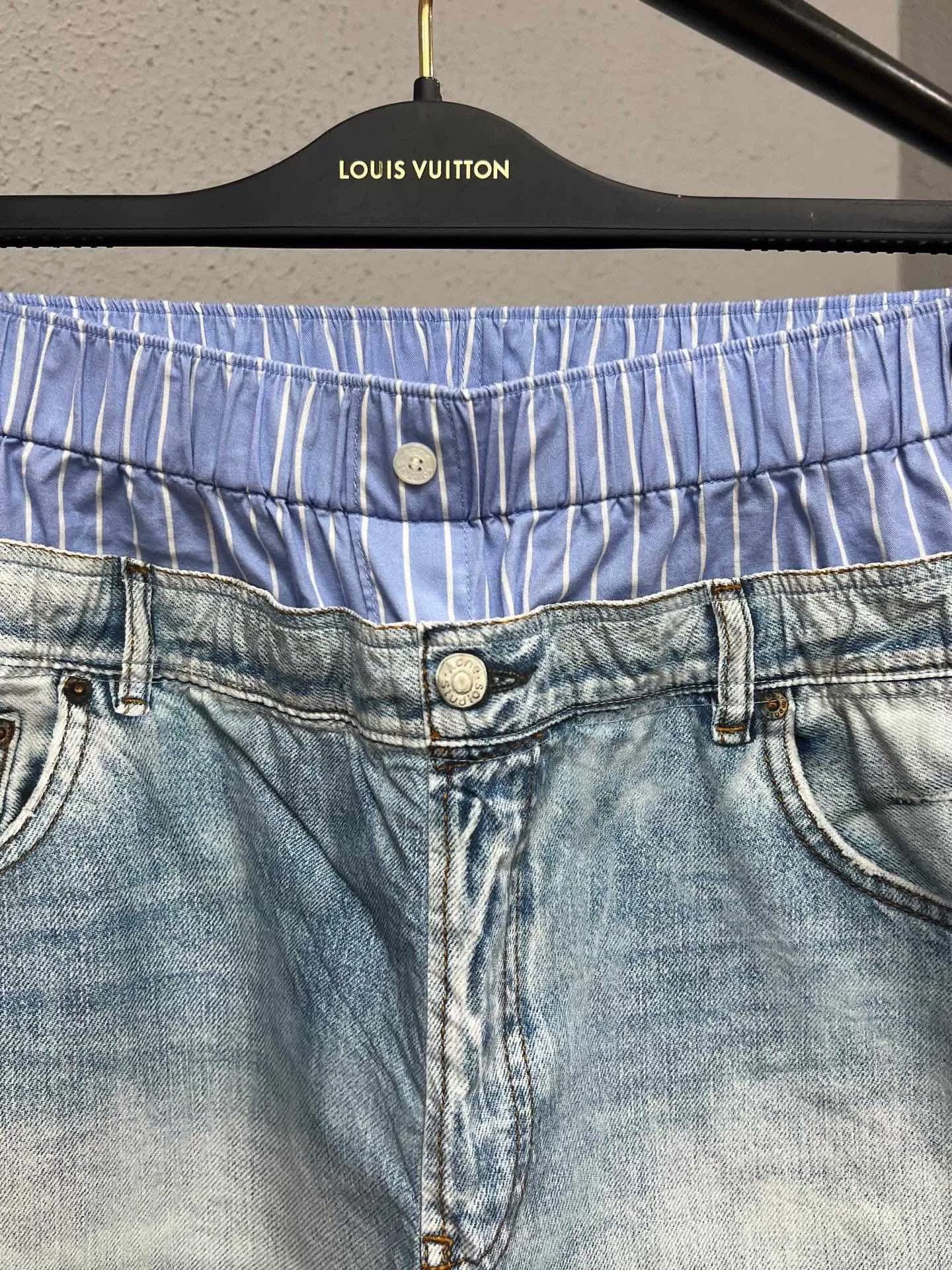 Acne Studios acne studios faux layered denim pants Size US 34 / EU 50 - 3 Thumbnail