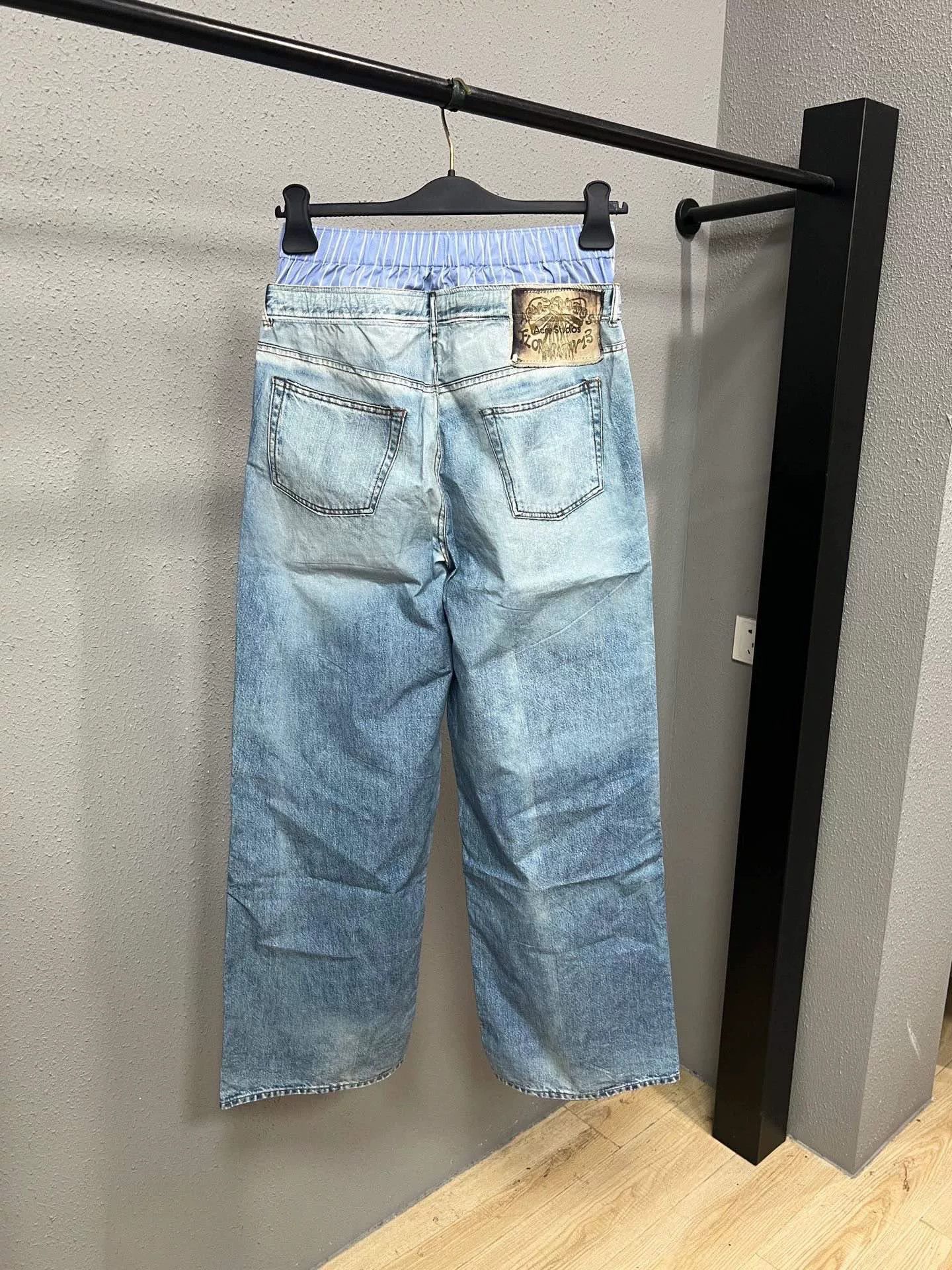 Acne Studios acne studios faux layered denim pants Size US 34 / EU 50 - 2 Thumbnail