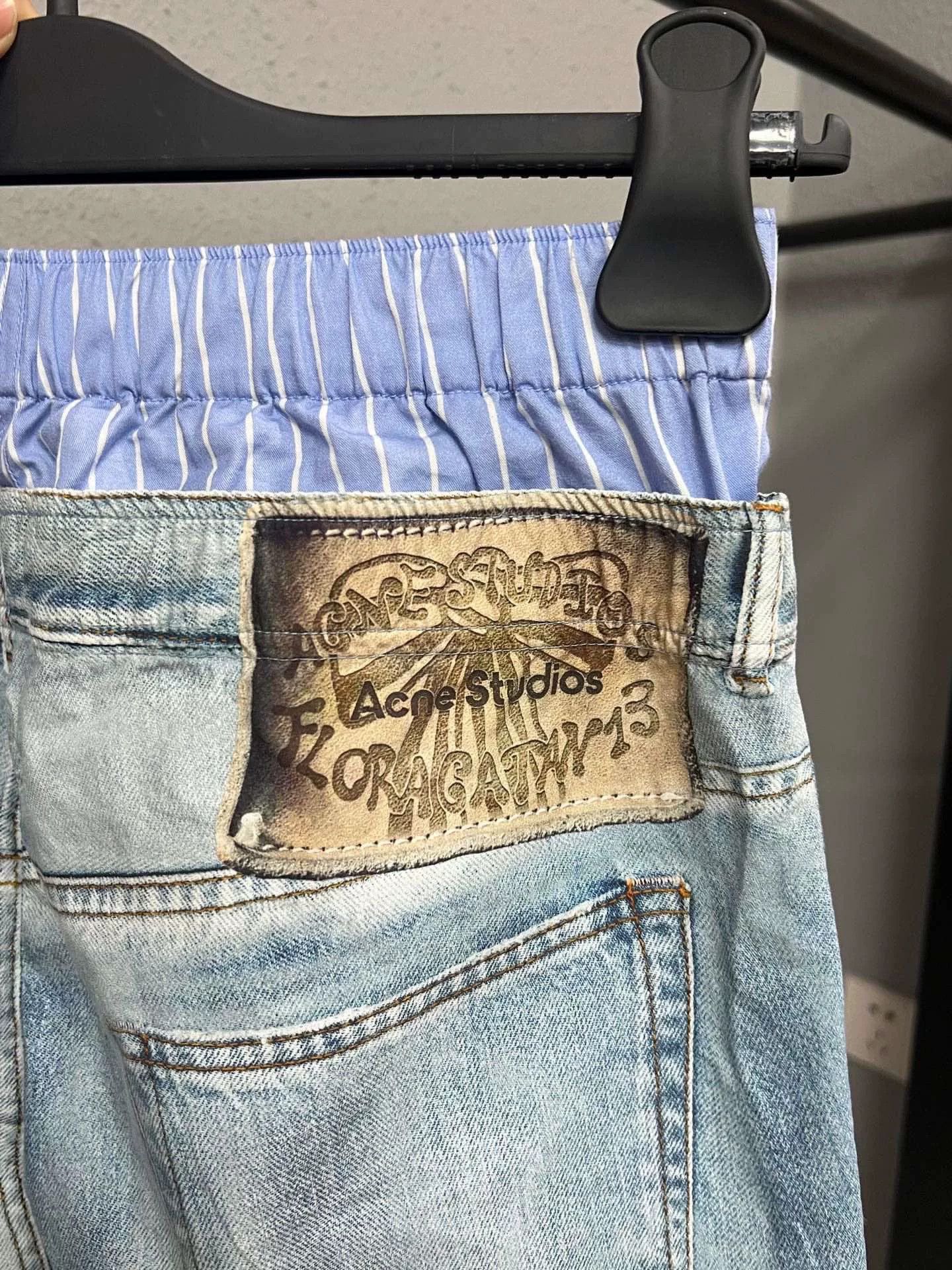 Acne Studios acne studios faux layered denim pants Size US 34 / EU 50 - 4 Thumbnail