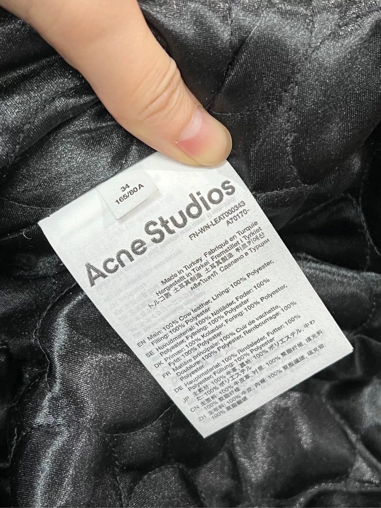 Acne Studios black distressed leather jacket by Acne Studios Size US XS / EU 42 / 0 - 6 Thumbnail