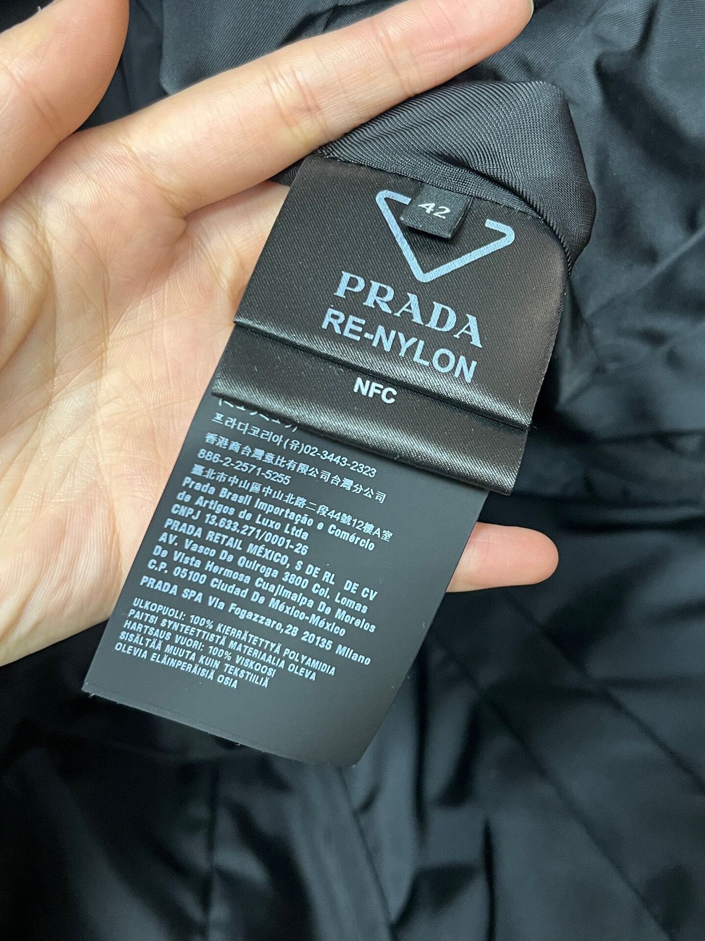 Prada black nylon belted jacket by Prada Size L / US 10 / IT 46 - 5 Thumbnail