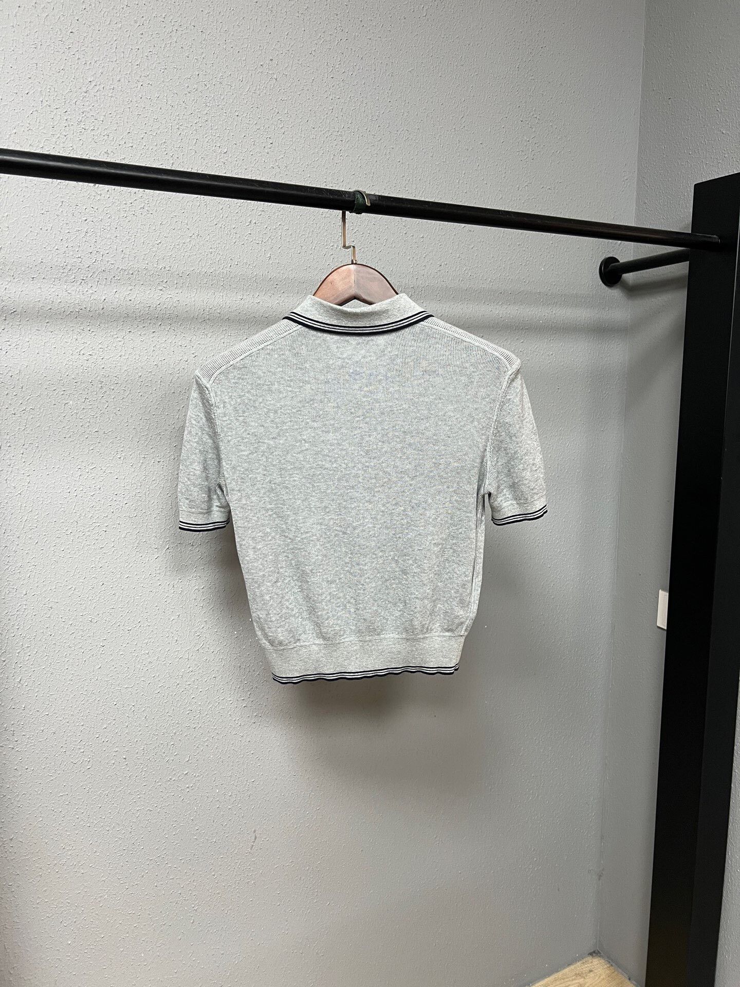 Miu Miu gray knitted polo short sleeve top Size S / US 4 / IT 40 - 2 Thumbnail
