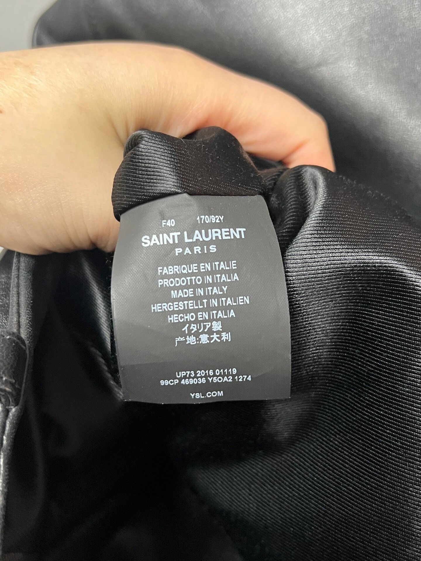 Saint Laurent Paris black logo leather jacket by Saint Laurent Size M / US 6-8 / IT 42-44 - 5 Thumbnail