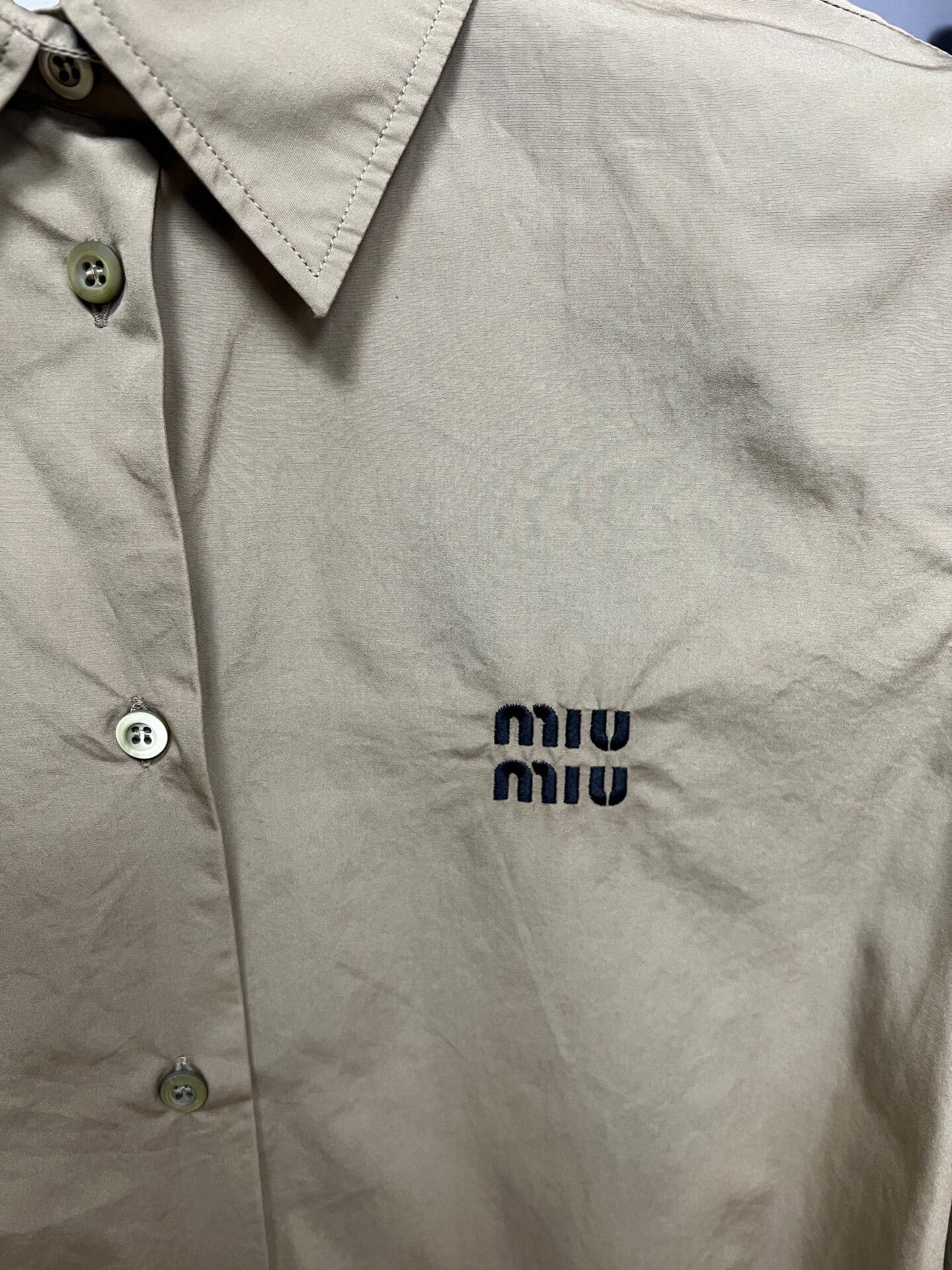 Miu Miu Miumiu Khaki Long Sleeve Shirt Size M / US 6-8 / IT 42-44 - 3 Thumbnail