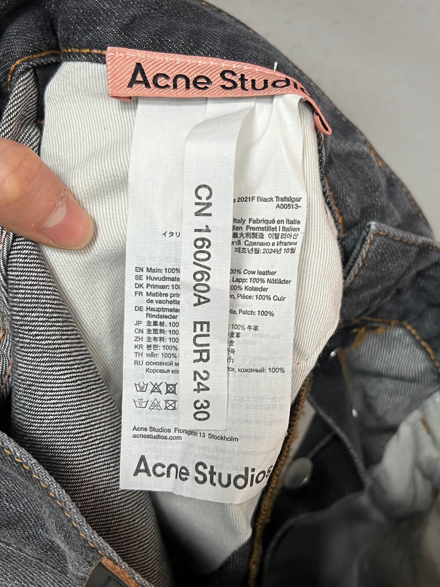 Acne Studios black splatter denim pants Size 24" / US 00 / IT 34 - 4 Thumbnail