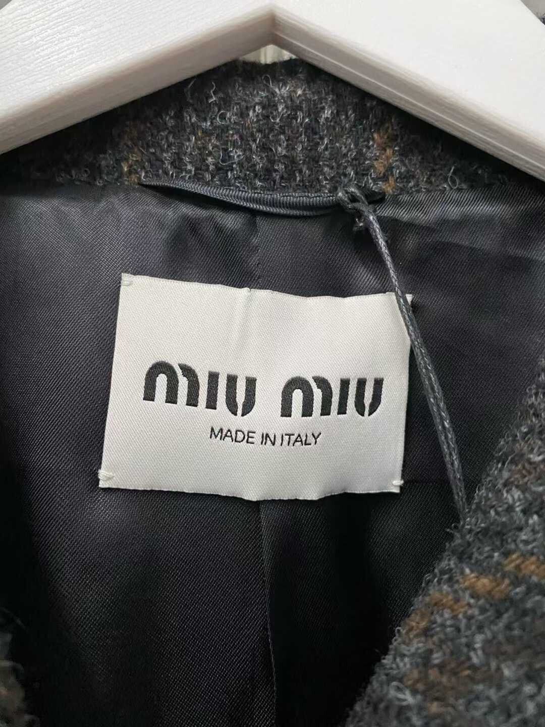 Miu Miu gray plaid Miu Miu blazer jacket Size S / US 4 / IT 40 - 7 Thumbnail