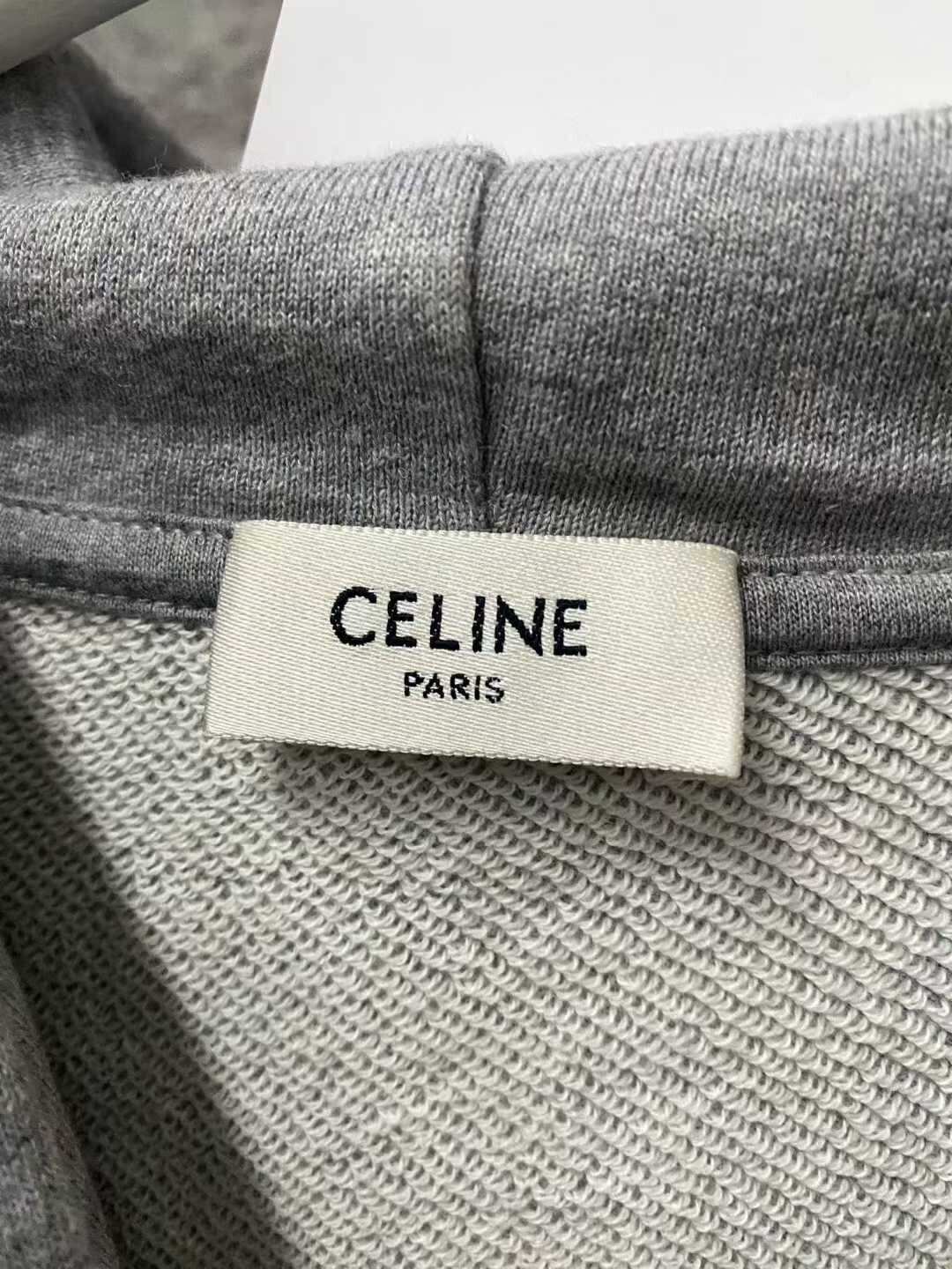 Celine gray celine hoodie with logo Size US S / EU 44-46 / 1 - 7 Thumbnail