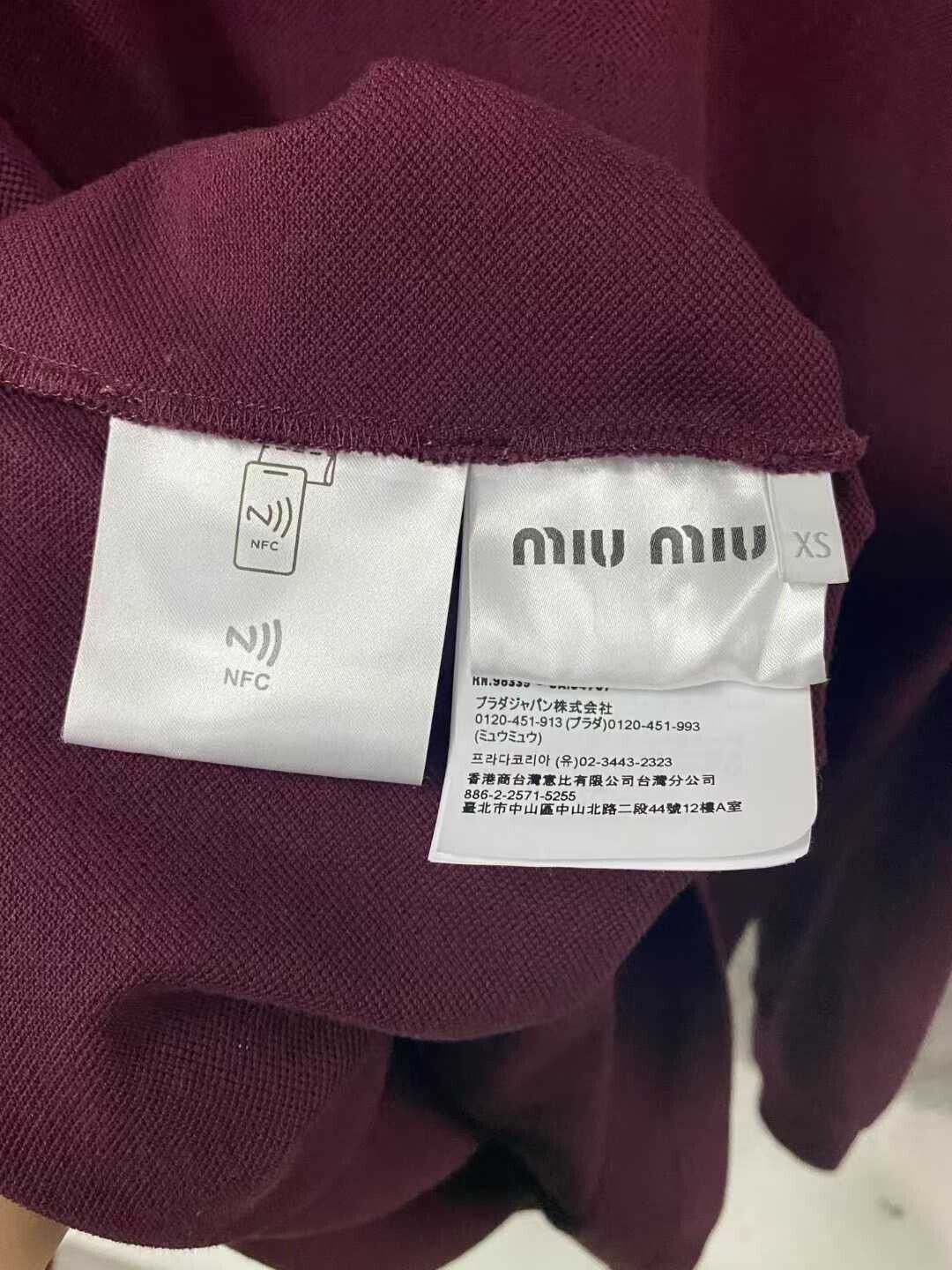 Miu Miu brand new maroon long sleeve polo Size XS / US 0-2 / IT 36-38 - 7 Thumbnail