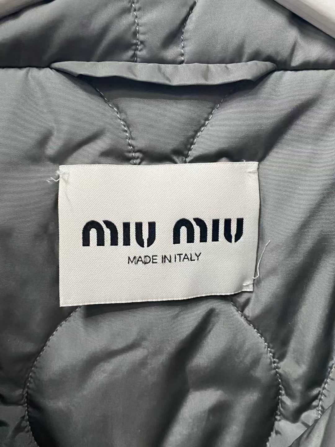 Miu Miu gray cotton zip-up jacket by Miu Miu Size XS / US 0-2 / IT 36-38 - 7 Thumbnail