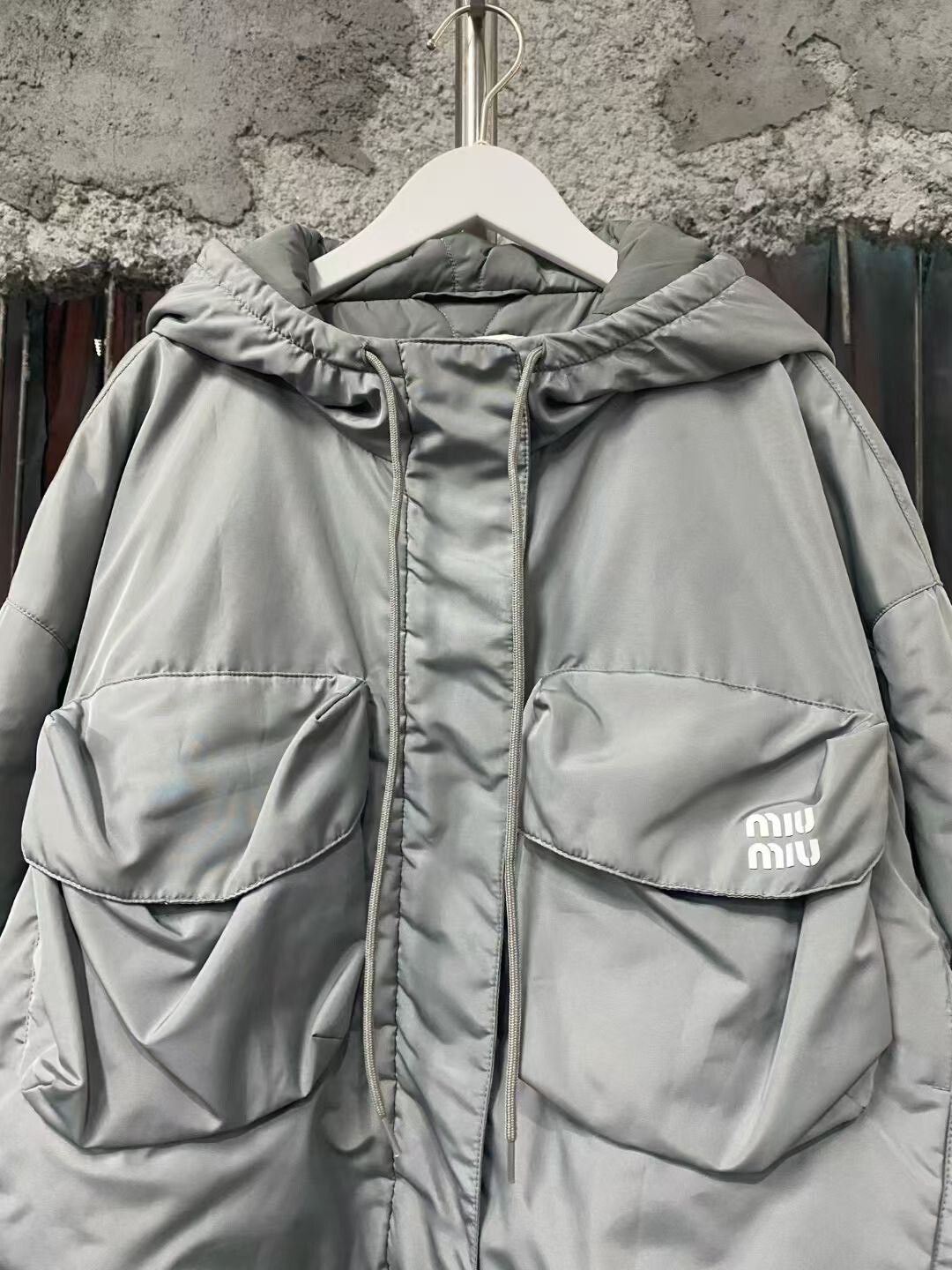 Miu Miu gray cotton zip-up jacket by Miu Miu Size XS / US 0-2 / IT 36-38 - 3 Thumbnail