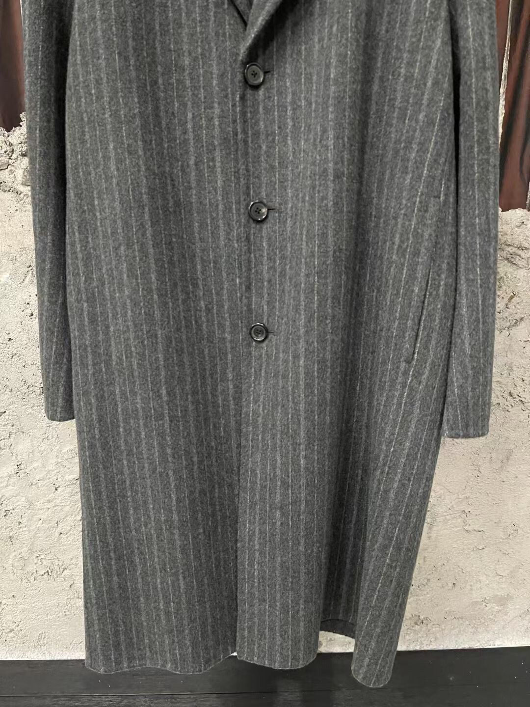 Acne Studios gray striped wool coat by Acne Studios Size US L / EU 52-54 / 3 - 4 Thumbnail