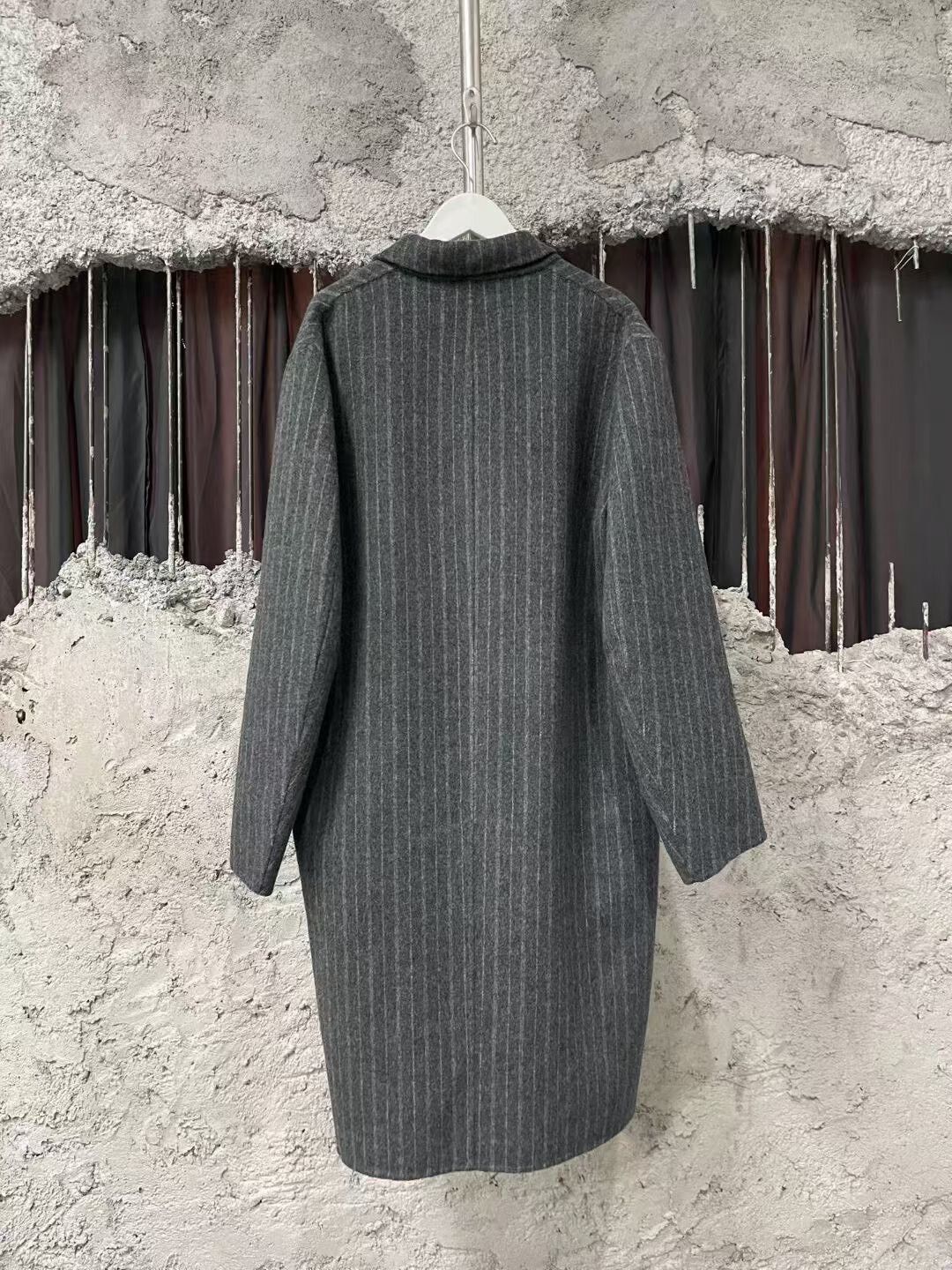 Acne Studios gray striped wool coat by Acne Studios Size US L / EU 52-54 / 3 - 2 Thumbnail