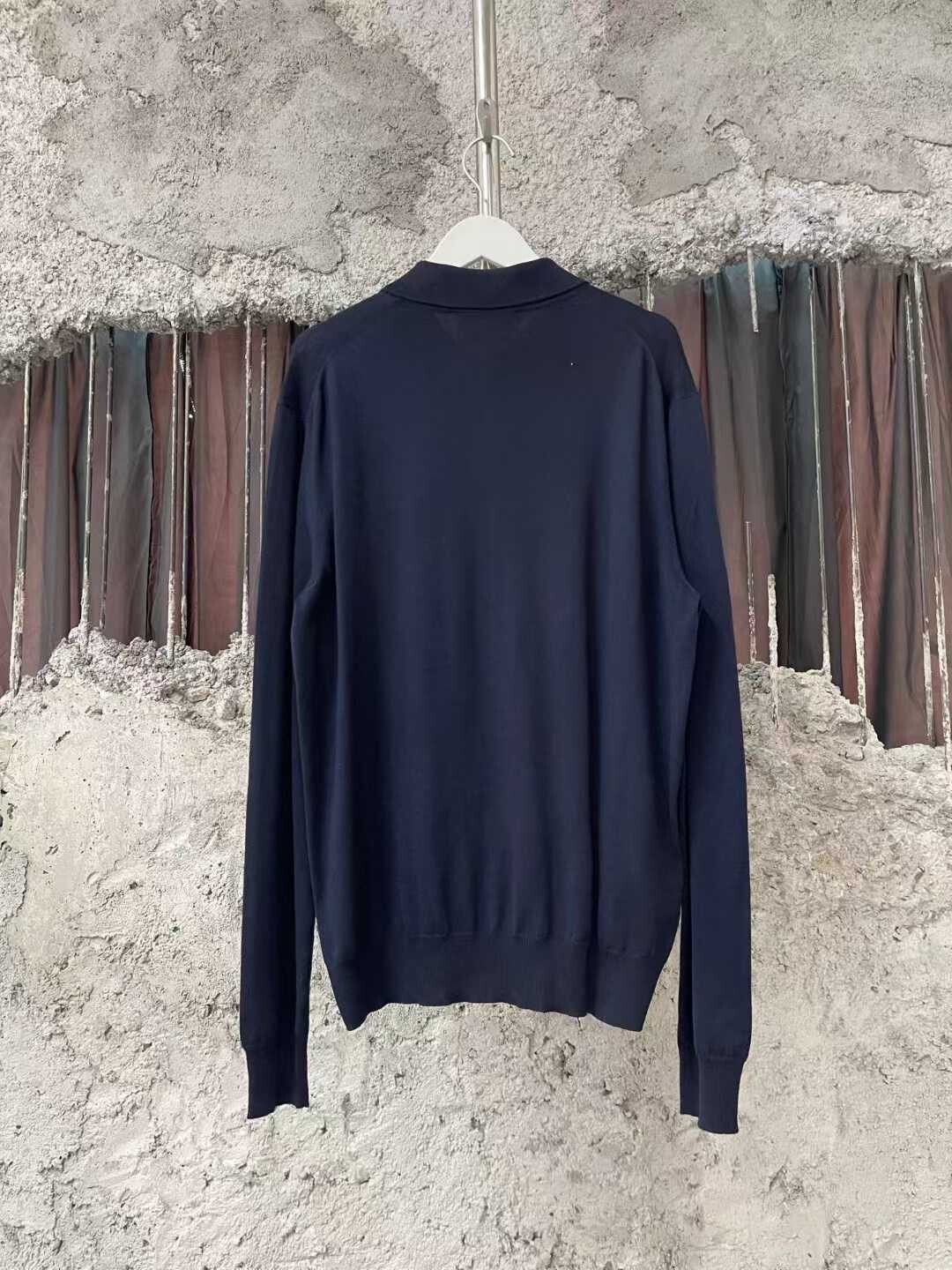 Miu Miu Miumiu Navy Long Sleeve Polo Shirt Size L / US 10 / IT 46 - 2 Thumbnail