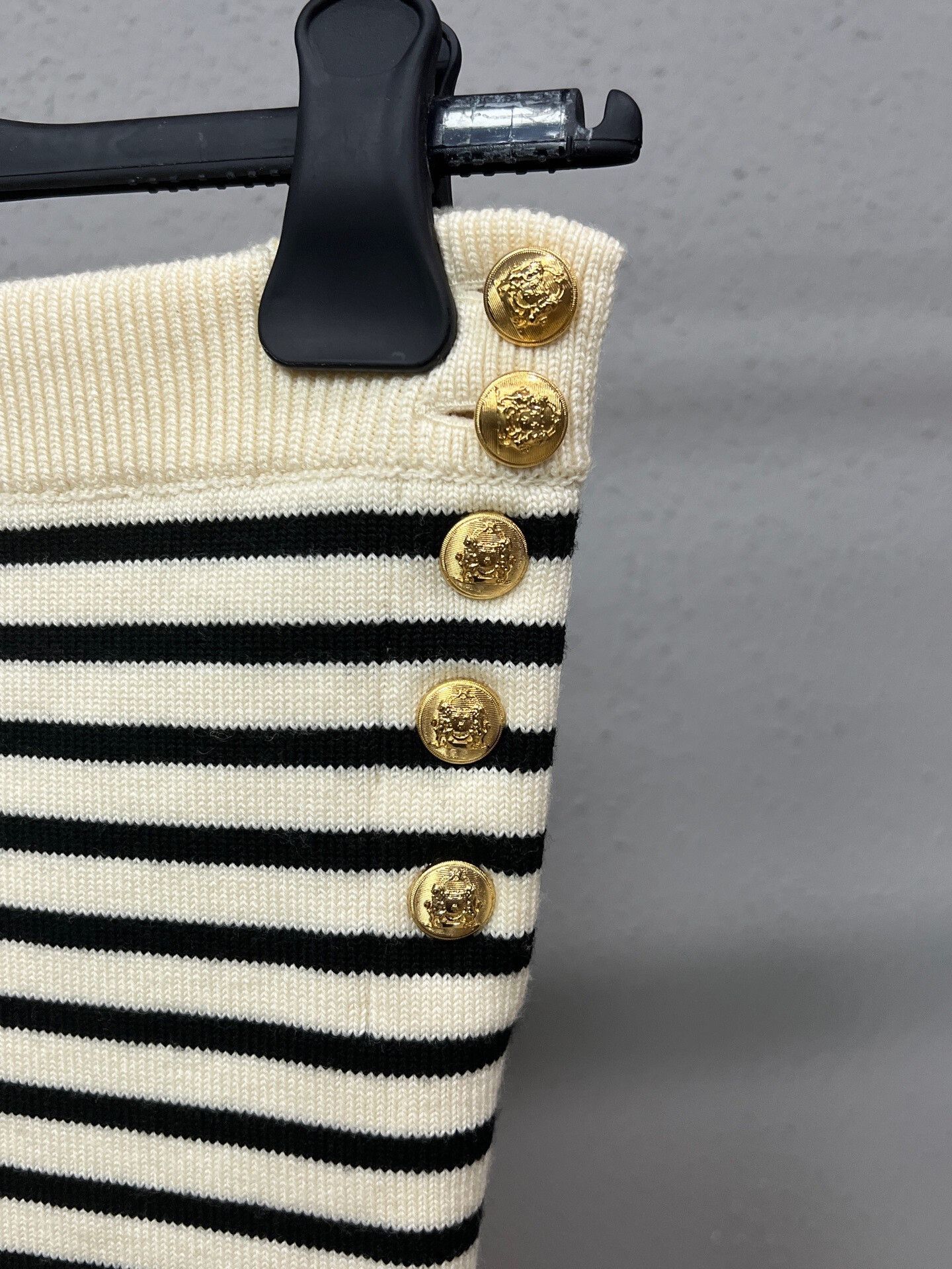 Celine celine striped bodycon skirt in black and white Size 23" - 3 Thumbnail