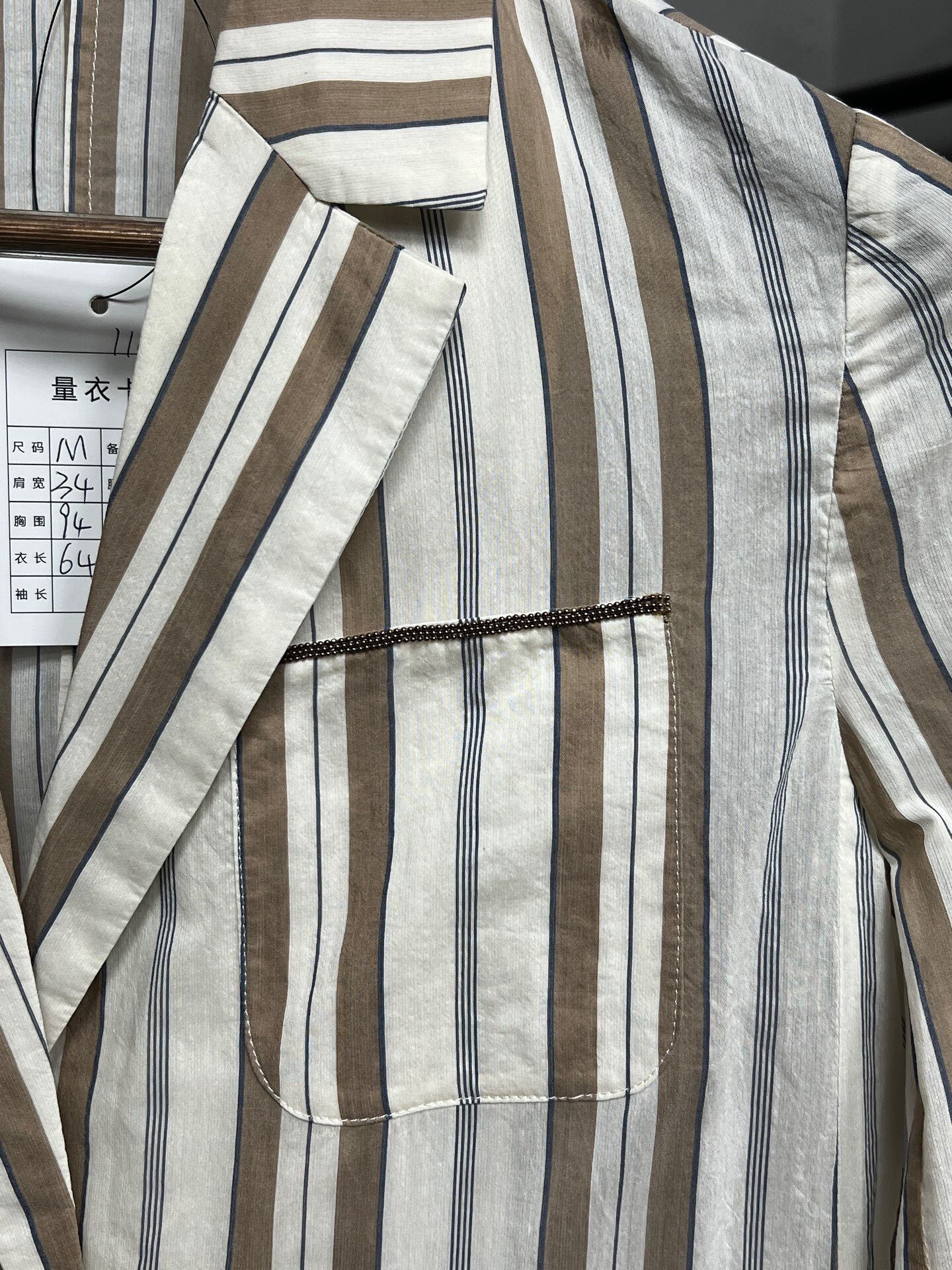 Brunello Cucinelli brunello cucinelli silk striped blazer Size US M / EU 48-50 / 2 - 3 Thumbnail