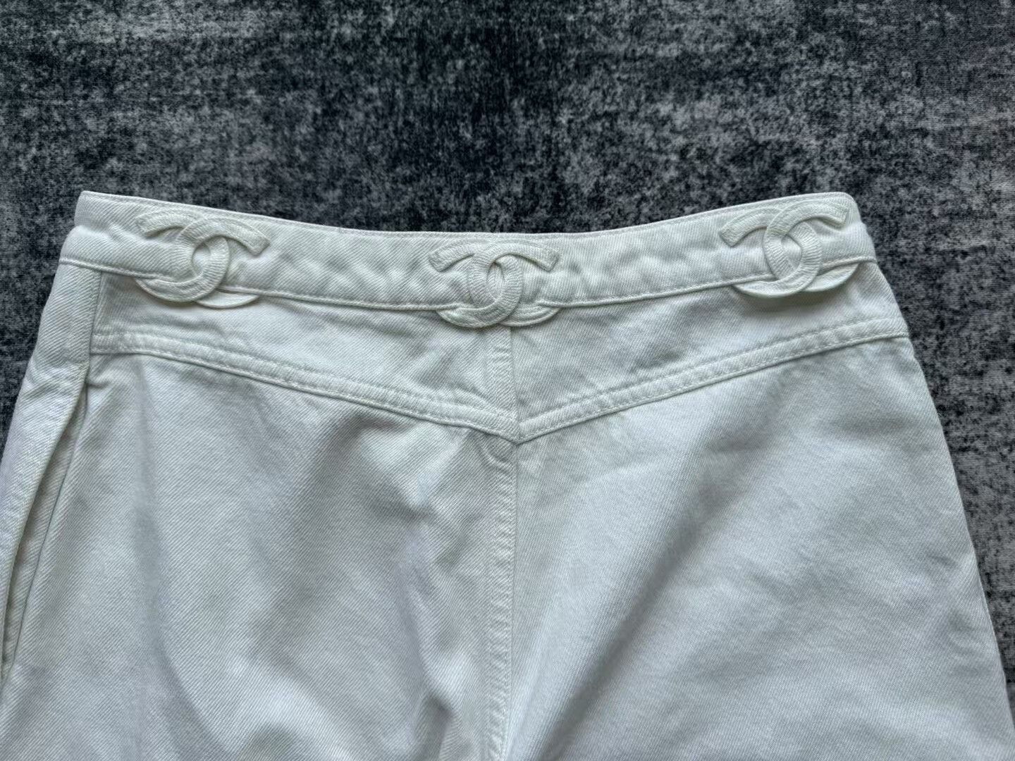 Chanel Chanel White Double C Denim Pants Size 38" / US 16 / IT 52 - 6 Thumbnail