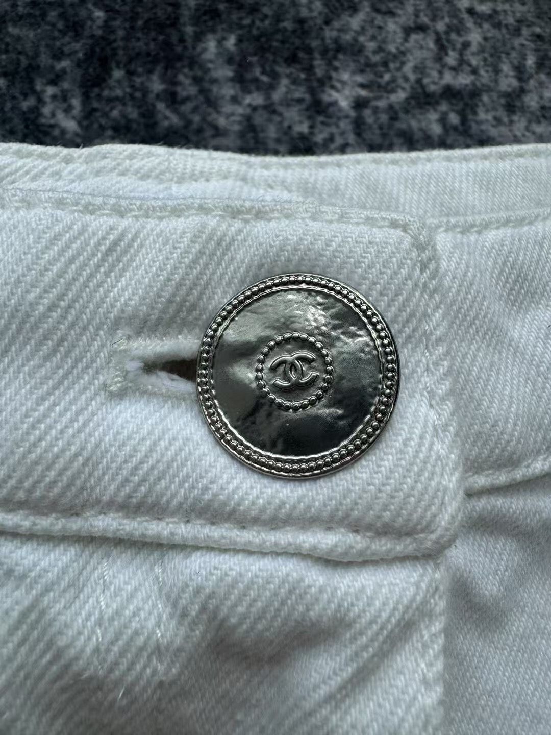 Chanel Chanel White Double C Denim Pants Size 38" / US 16 / IT 52 - 3 Thumbnail