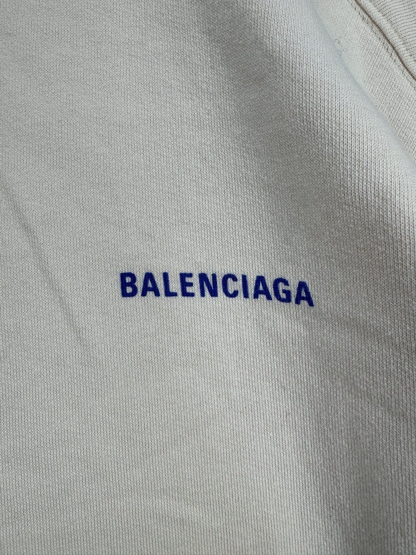 Balenciaga balenciaga cream logo hoodie with blue text Size US XS / EU 42 / 0 - 5 Thumbnail