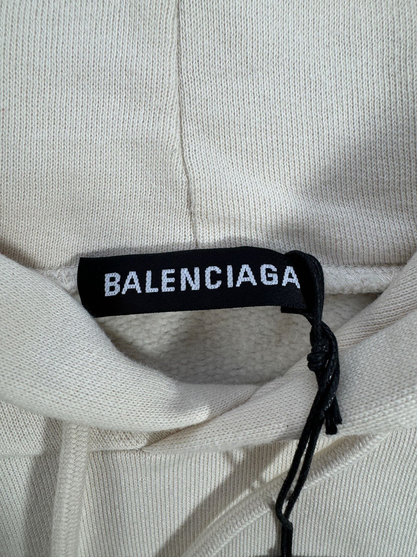 Balenciaga balenciaga cream logo hoodie with blue text Size US XS / EU 42 / 0 - 4 Thumbnail