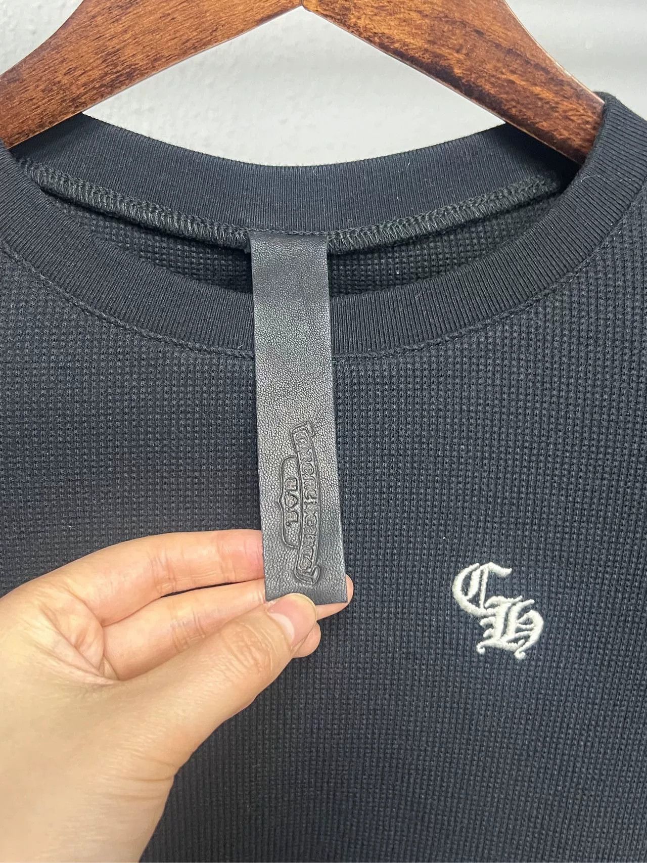 Chrome Hearts black waffle long sleeve top by chrome hearts Size XS / US 0-2 / IT 36-38 - 3 Thumbnail