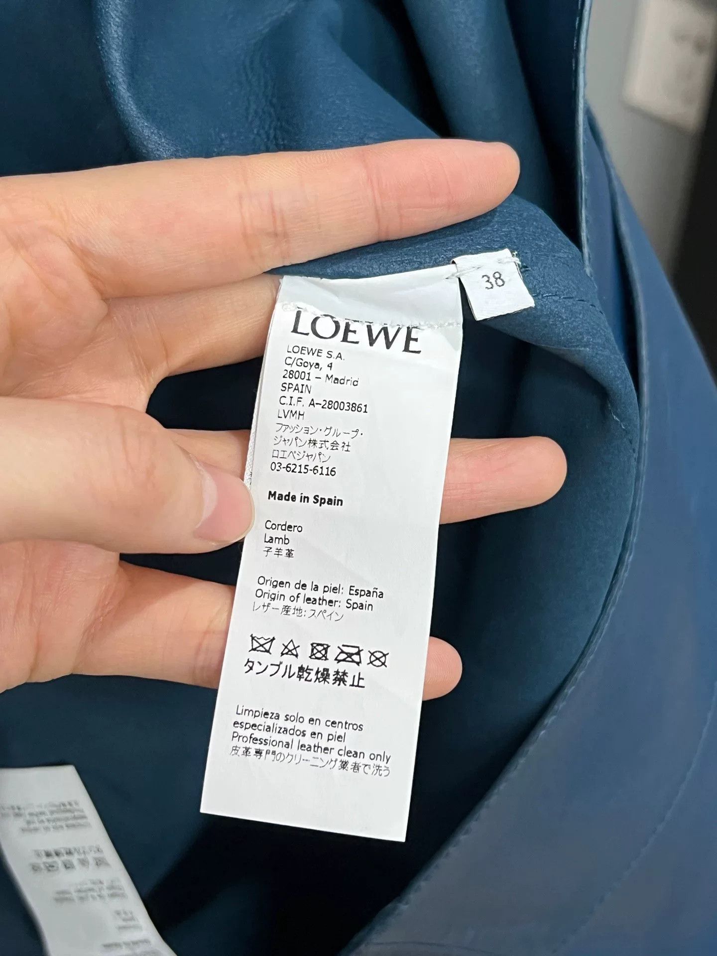 Loewe blue leather coat by Loewe Size M / US 6-8 / IT 42-44 - 3 Thumbnail