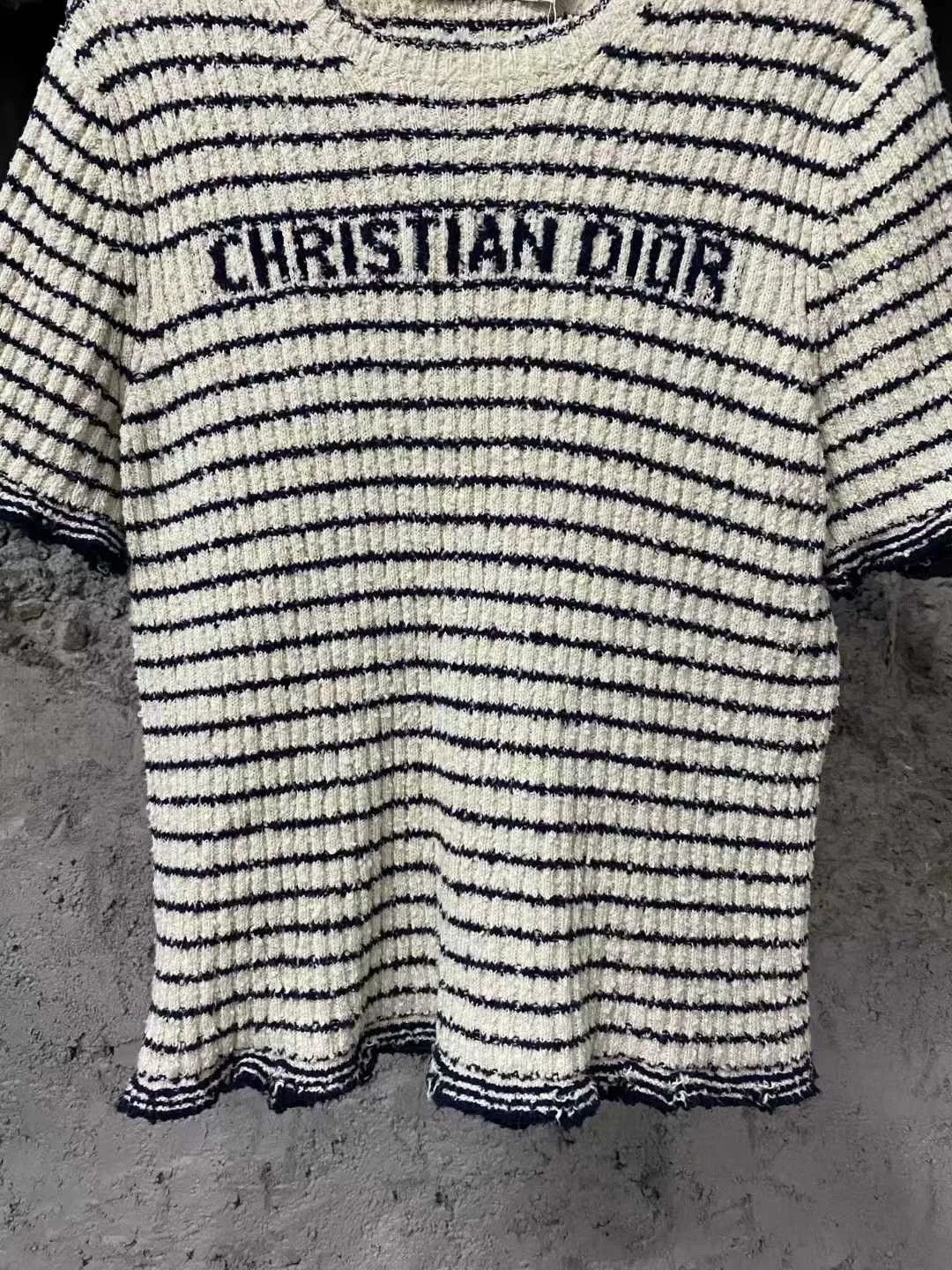 Dior Dior Black and White Striped Short Sleeve Top Size L / US 10 / IT 46 - 4 Thumbnail