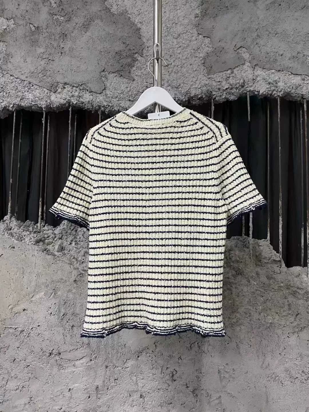 Dior Dior Black and White Striped Short Sleeve Top Size L / US 10 / IT 46 - 2 Thumbnail