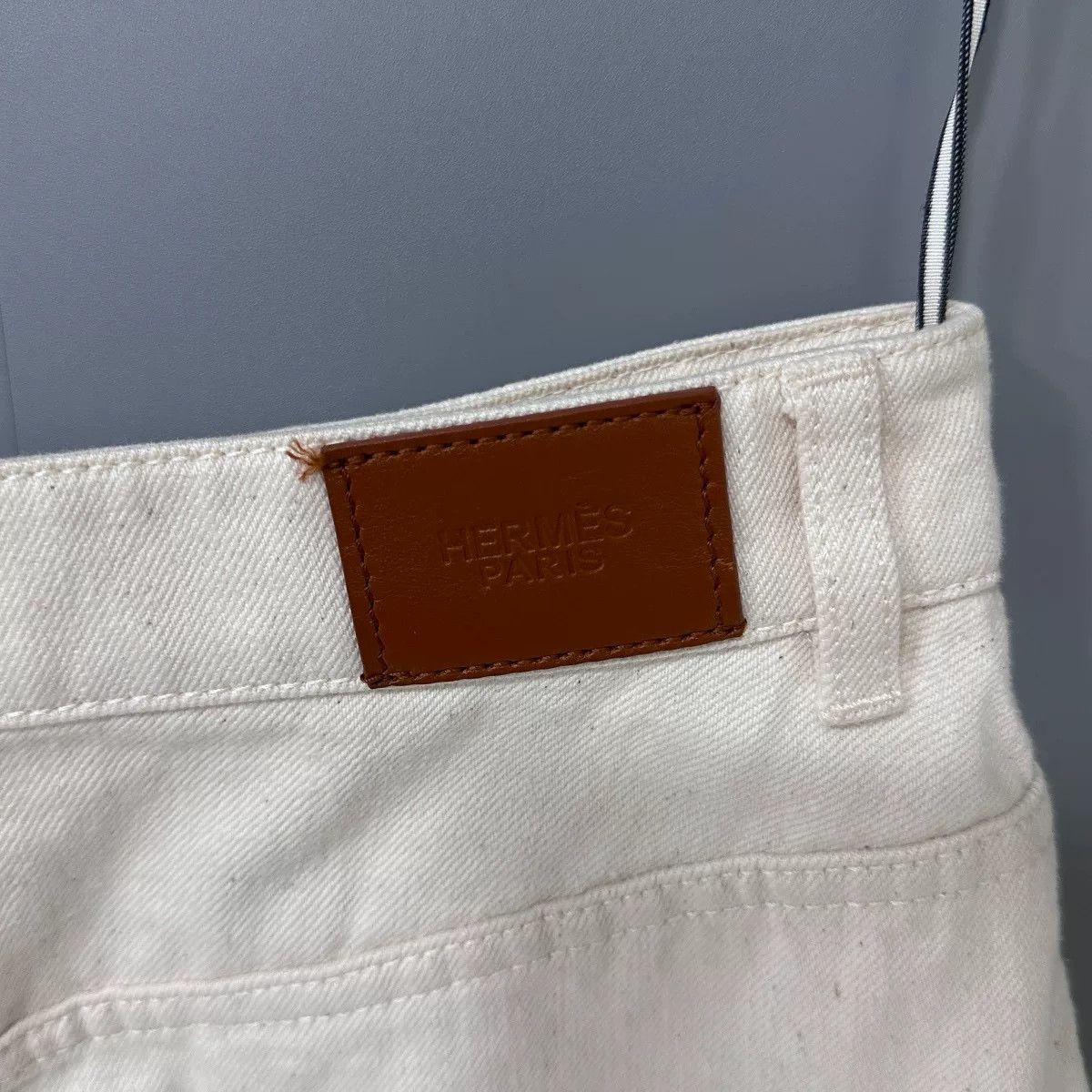 Hermes classic ivory denim mini skirt Size 34" / US 12 / IT 48 - 4 Thumbnail