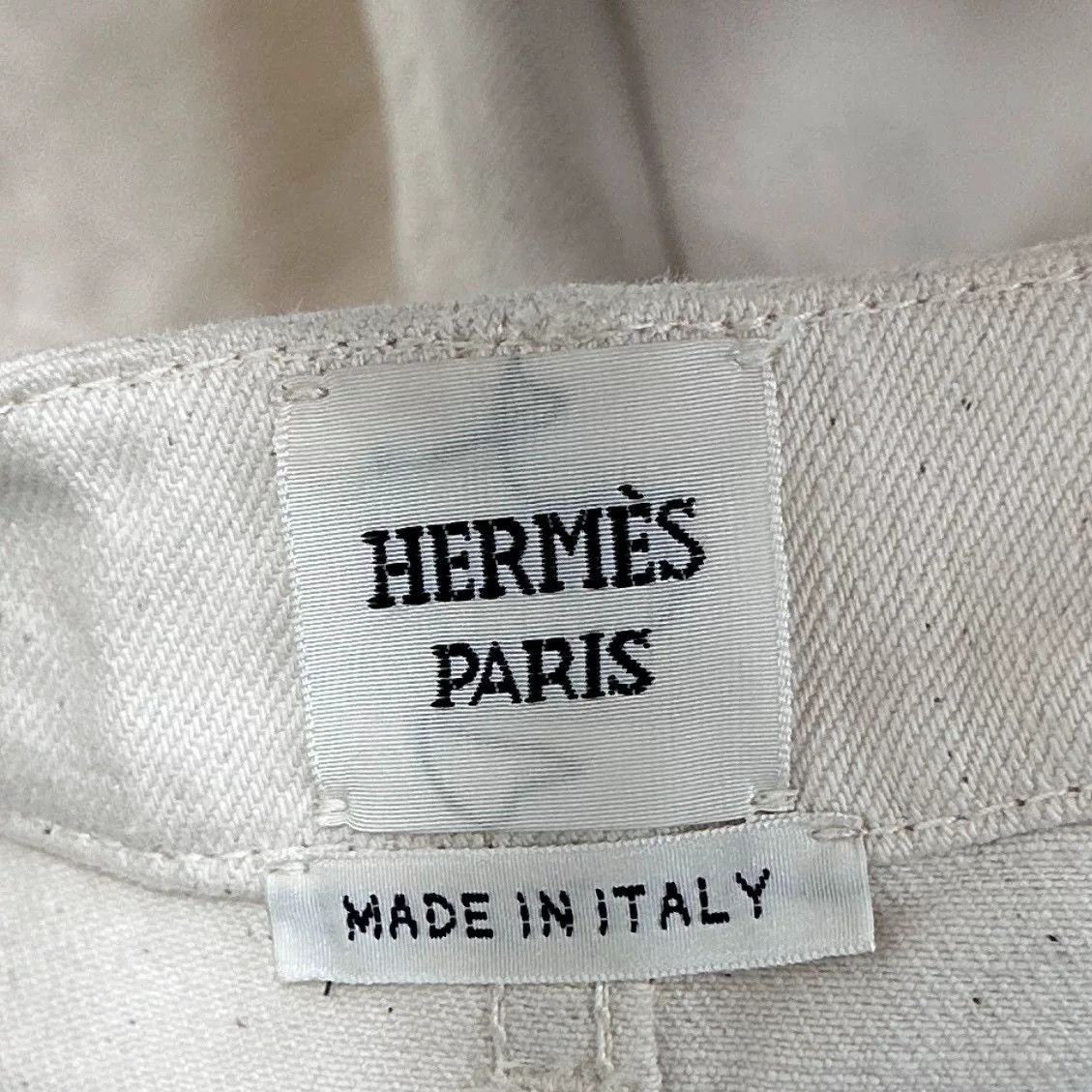 Hermes classic ivory denim mini skirt Size 34" / US 12 / IT 48 - 5 Thumbnail