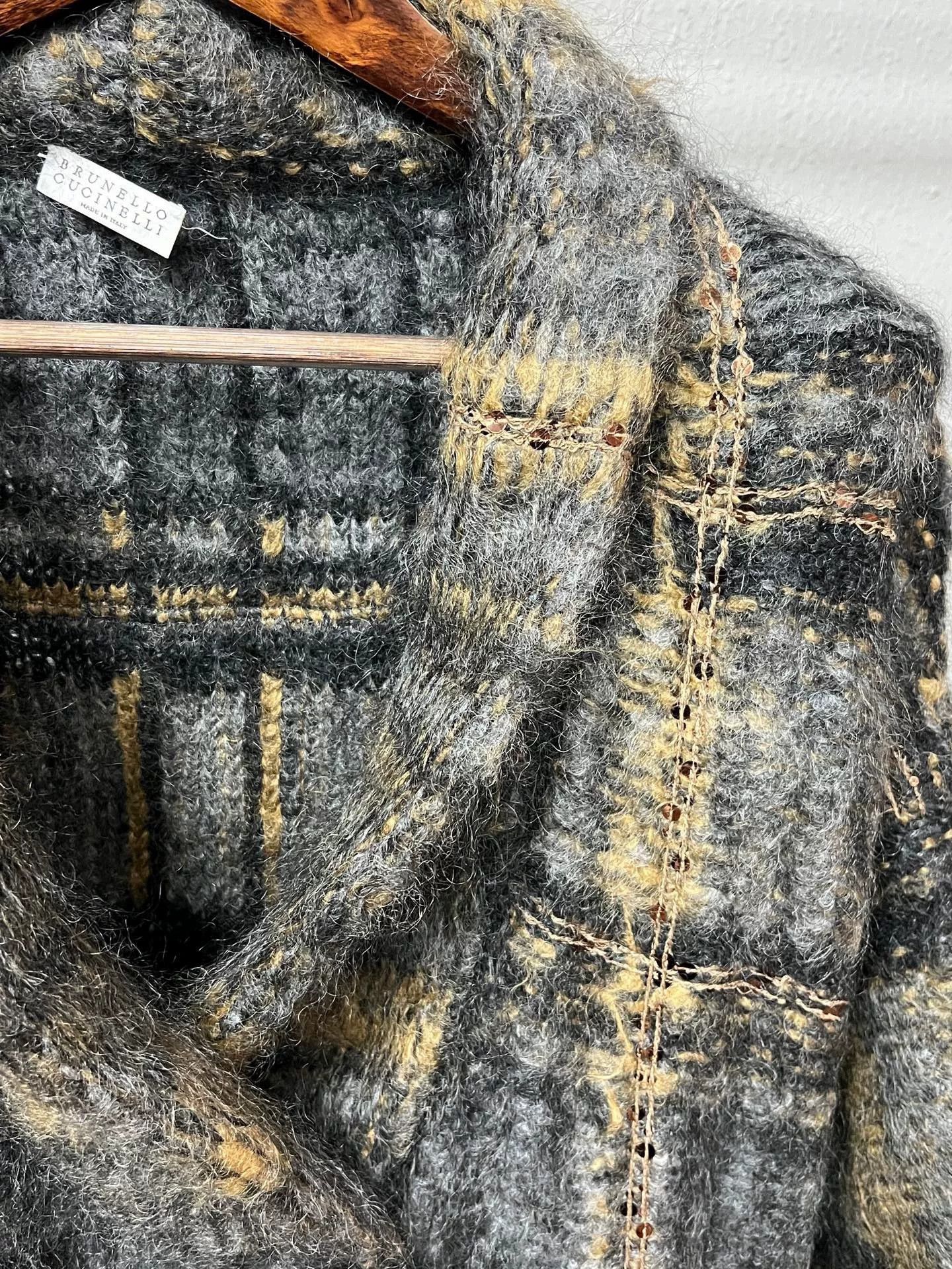 Brunello Cucinelli plaid wool alpaca blend coat Size US M / EU 48-50 / 2 - 4 Thumbnail