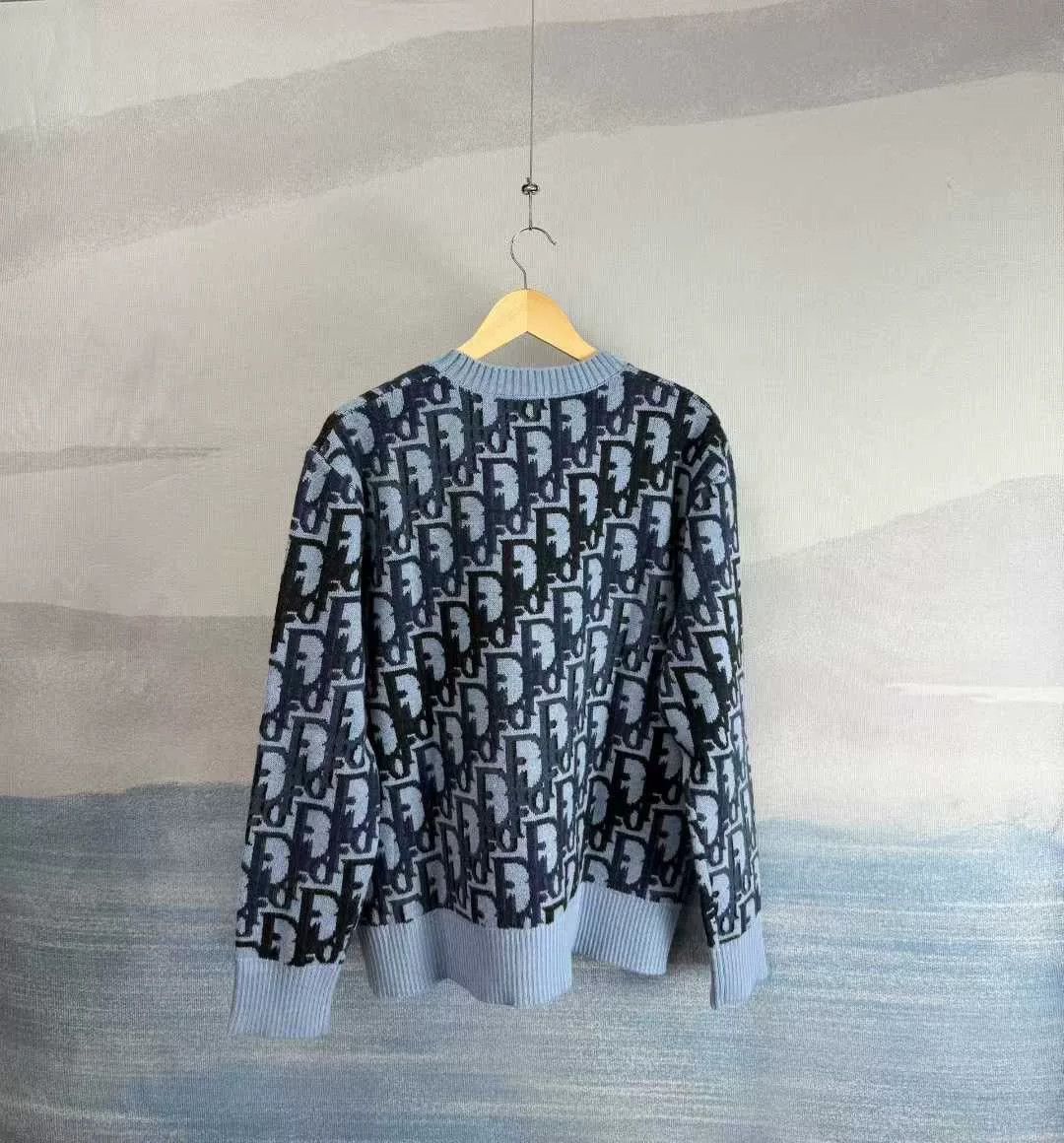 Dior new dior blue printed wool sweater Size US S / EU 44-46 / 1 - 4 Thumbnail