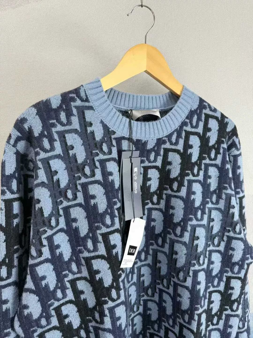 Dior new dior blue printed wool sweater Size US S / EU 44-46 / 1 - 3 Thumbnail