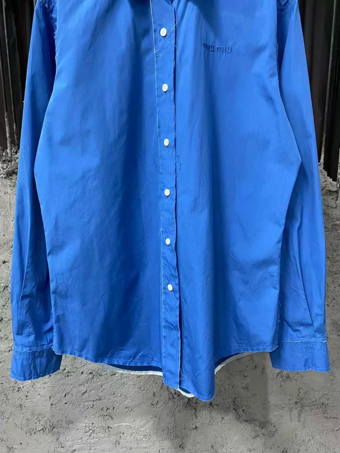 Miu Miu miumiu blue long sleeve shirt size 36 Size S / US 4 / IT 40 - 4 Thumbnail