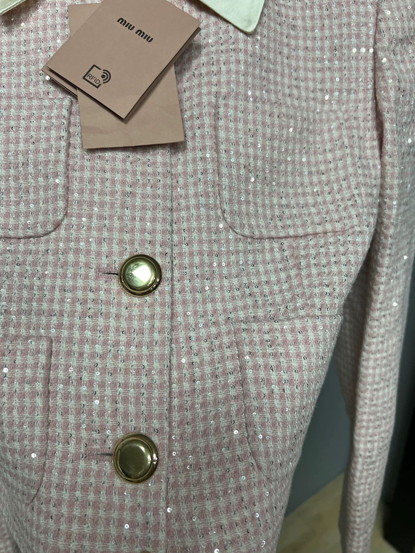 Miu Miu pink embellished cropped jacket Size M / US 6-8 / IT 42-44 - 3 Thumbnail