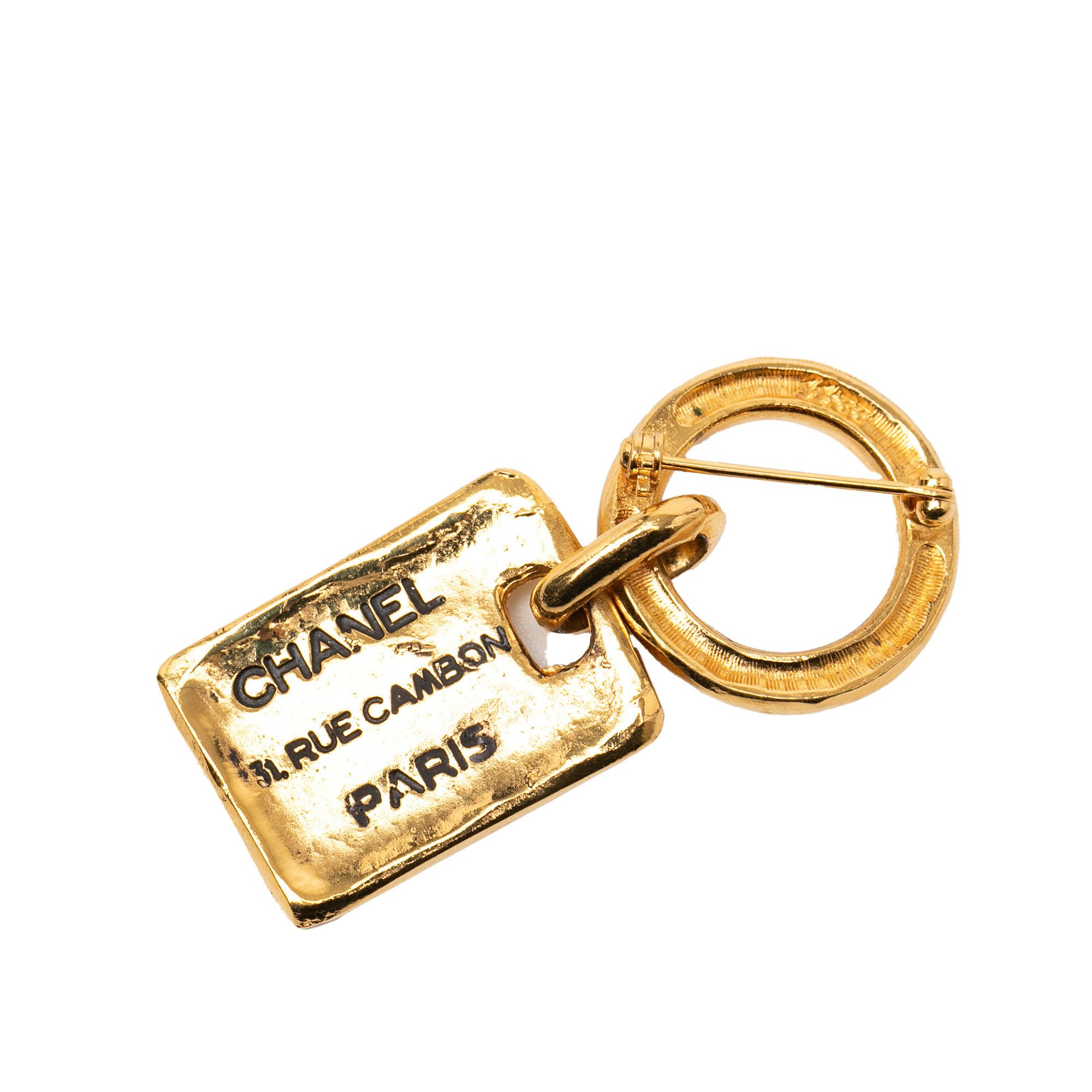 Chanel Chanel Gold Plated Rue Cambon Tag Brooch Size ONE SIZE - 2 Thumbnail