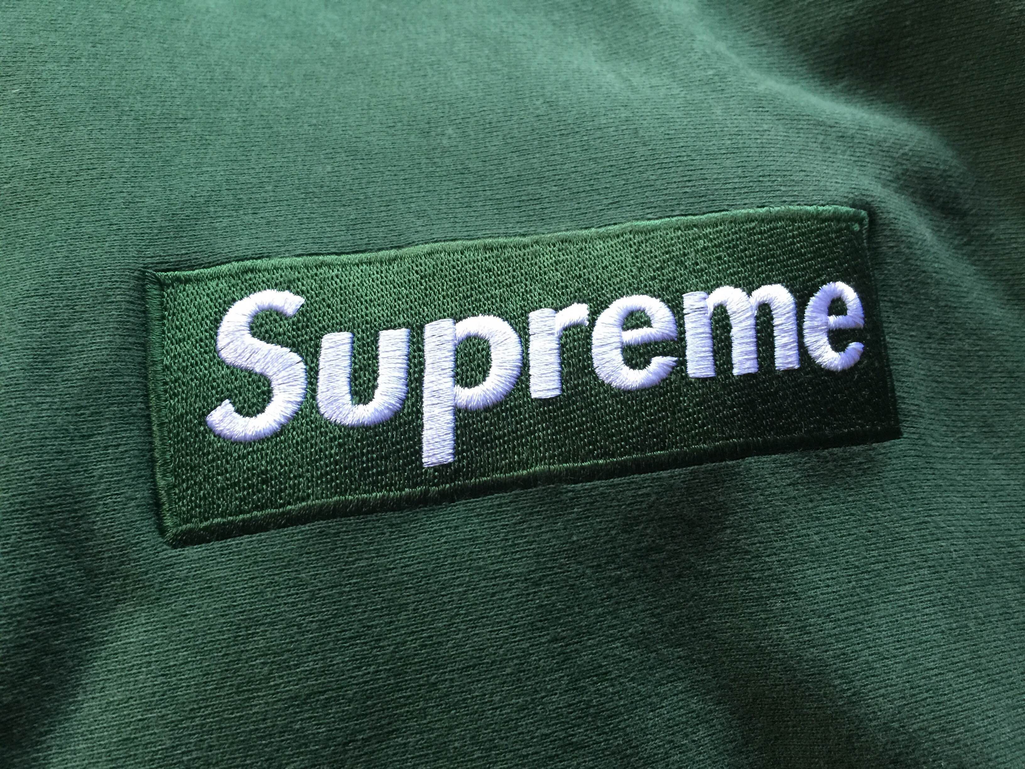 Supreme forest green hot sale box logo hoodie