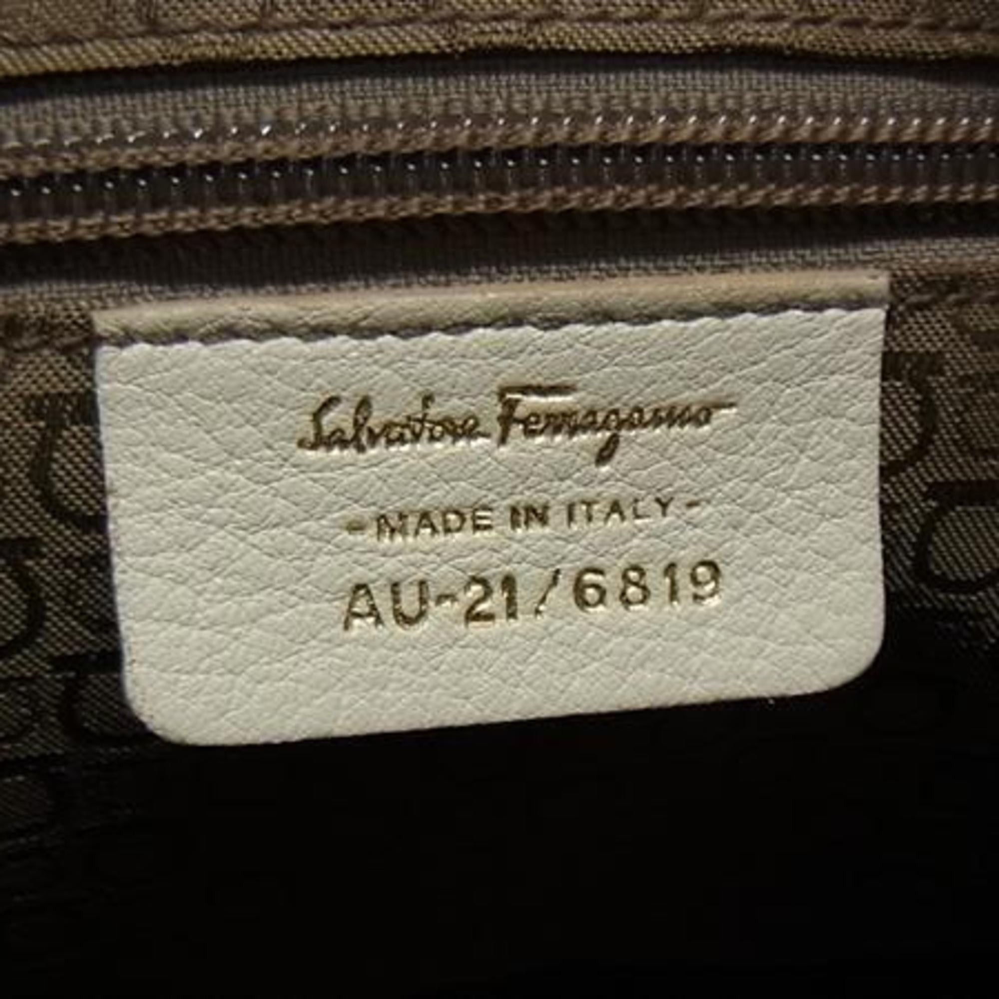 Salvatore Ferragamo Salvatore Ferragamo Tote Bag AU21 6819 Ivory Leather Women's Size ONE SIZE - 7 Thumbnail