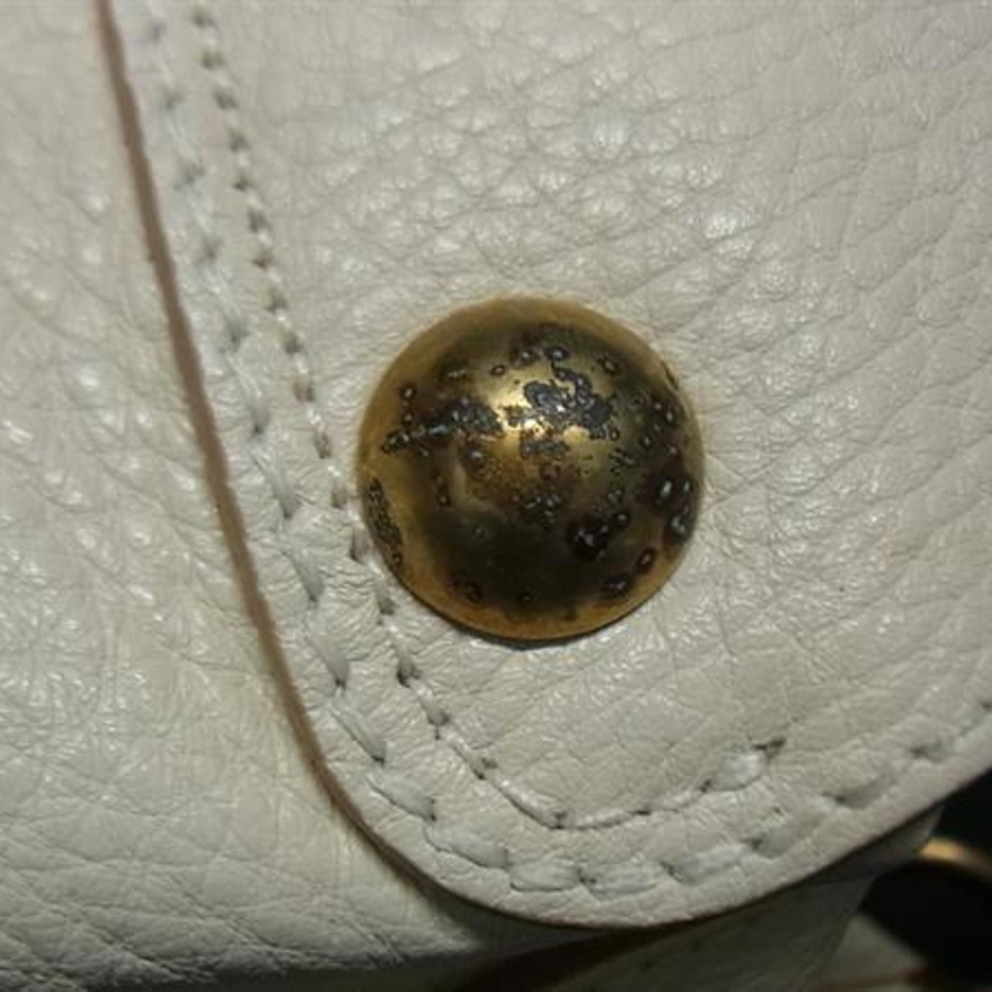 Salvatore Ferragamo Salvatore Ferragamo Tote Bag AU21 6819 Ivory Leather Women's Size ONE SIZE - 8 Thumbnail